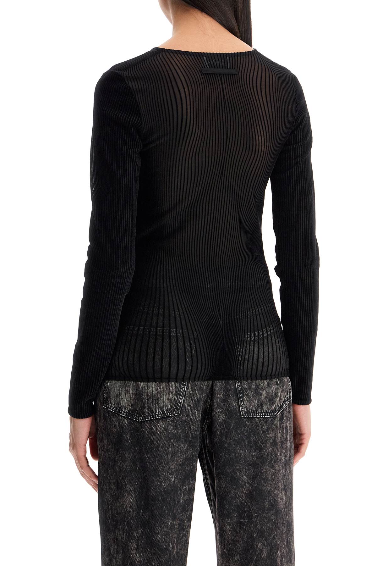Jean Paul Gaultier Women Morphing Pinstripes Top In Black