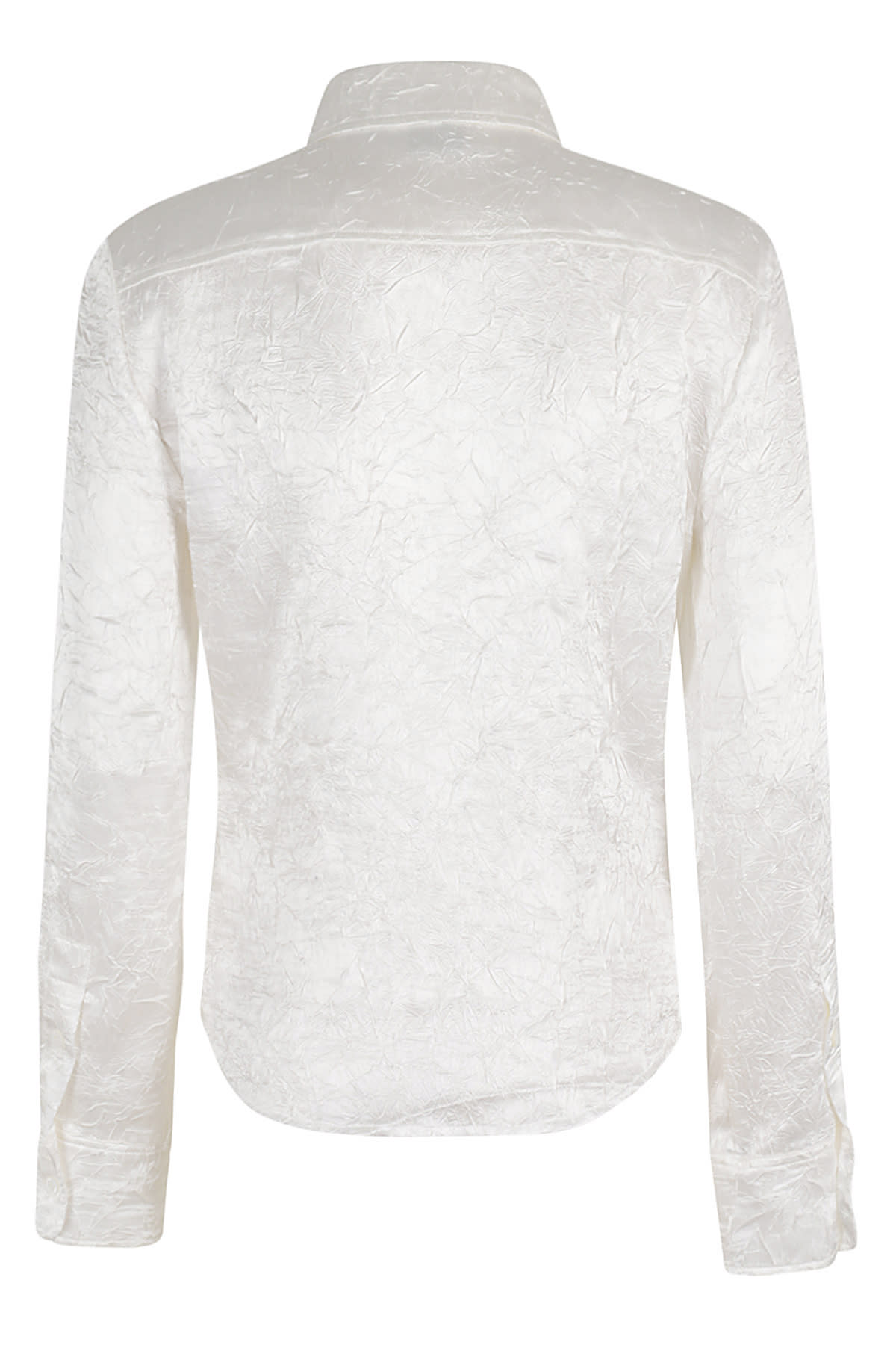 Shop Pinko Catullo Camicia Satin Crinkled In Bianco Giglio