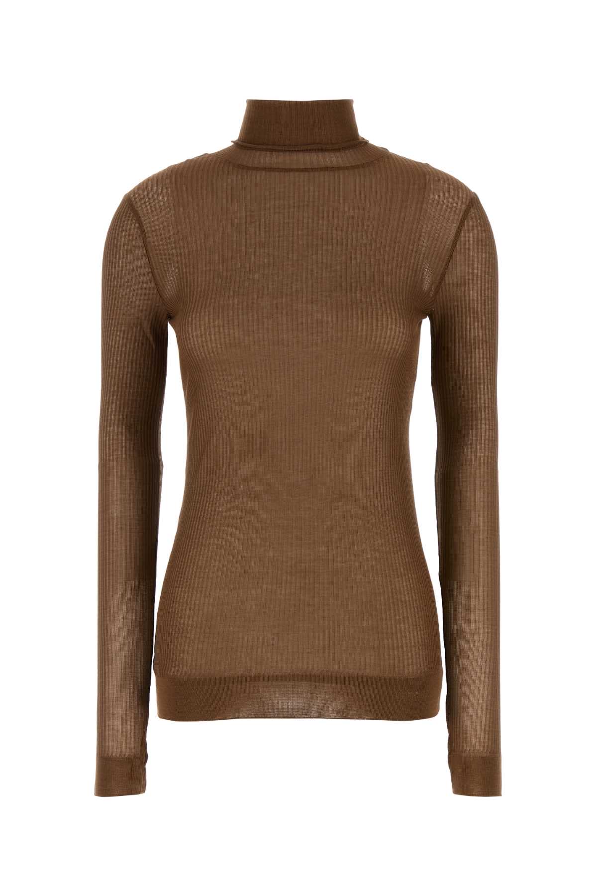 Shop Lemaire Light Brown Viscose Blend Top In Br451 Hazelnut Brown