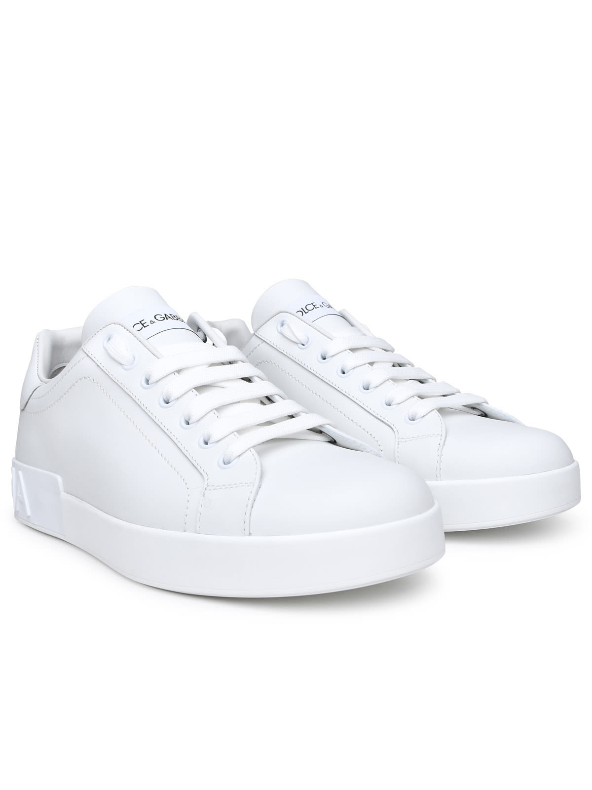Shop Dolce & Gabbana Portofino White Leather Sneakers