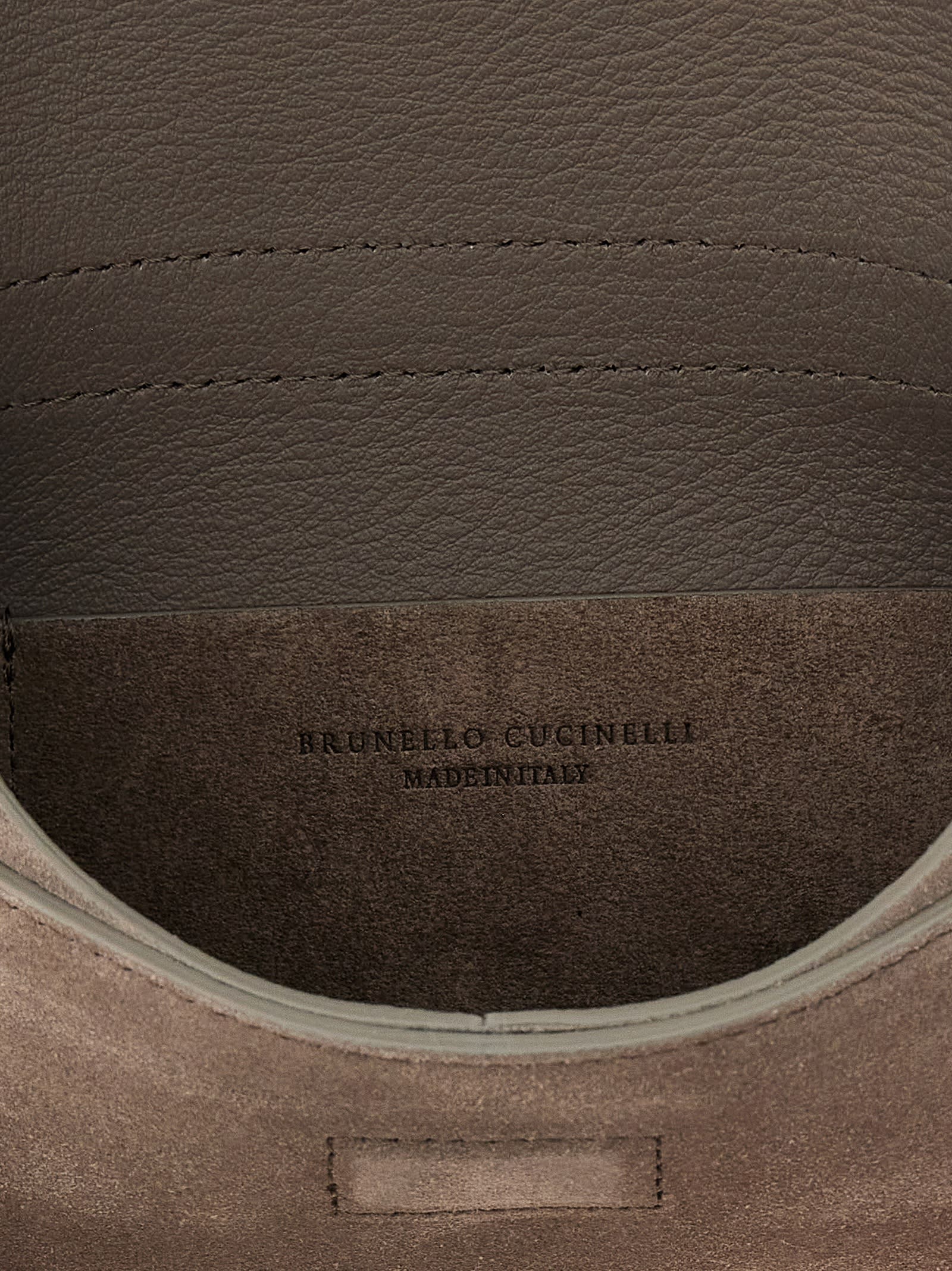 Shop Brunello Cucinelli Suede Clutch In Grey