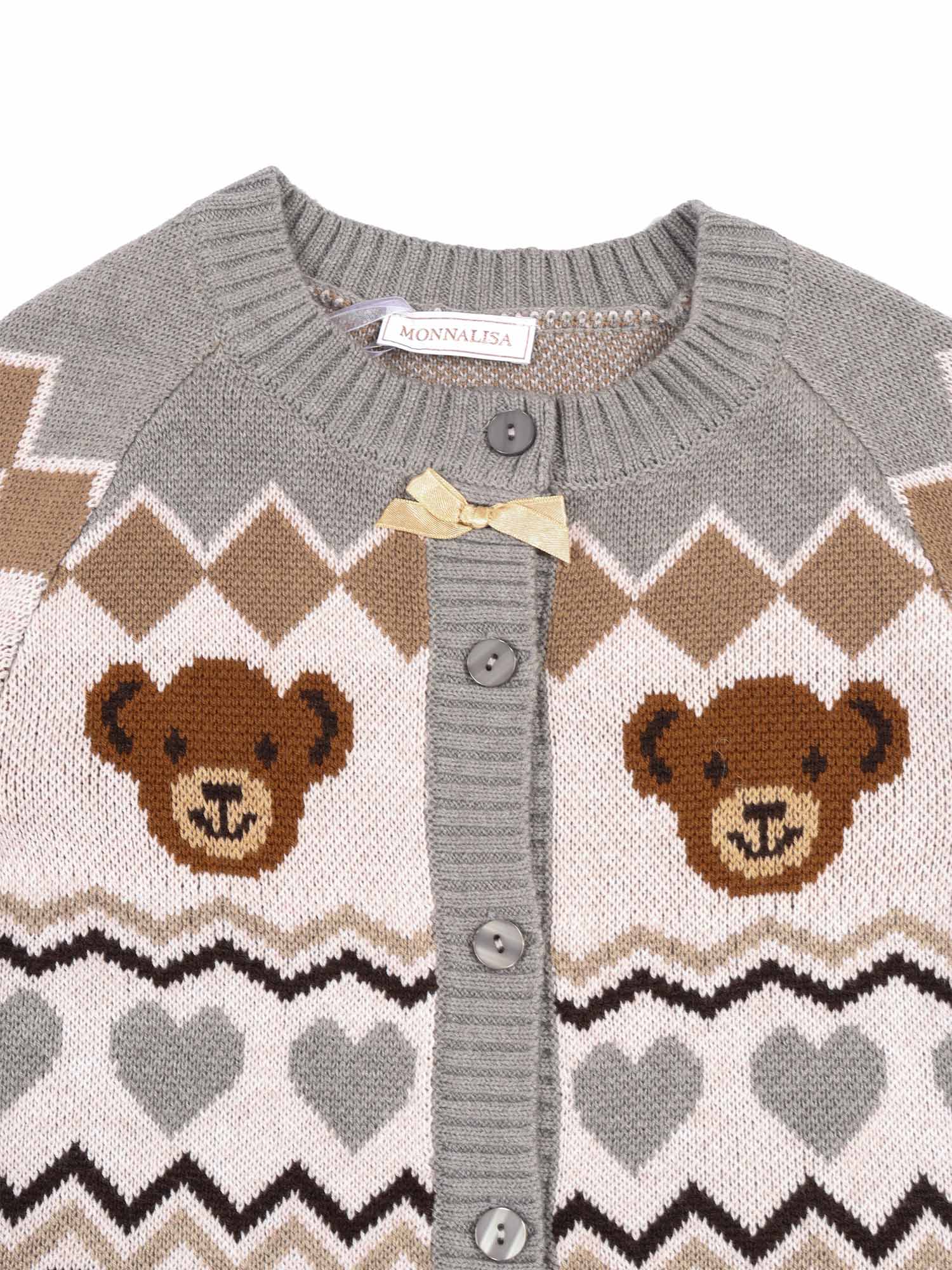 Monnalisa Button-up Cardigan In Multi
