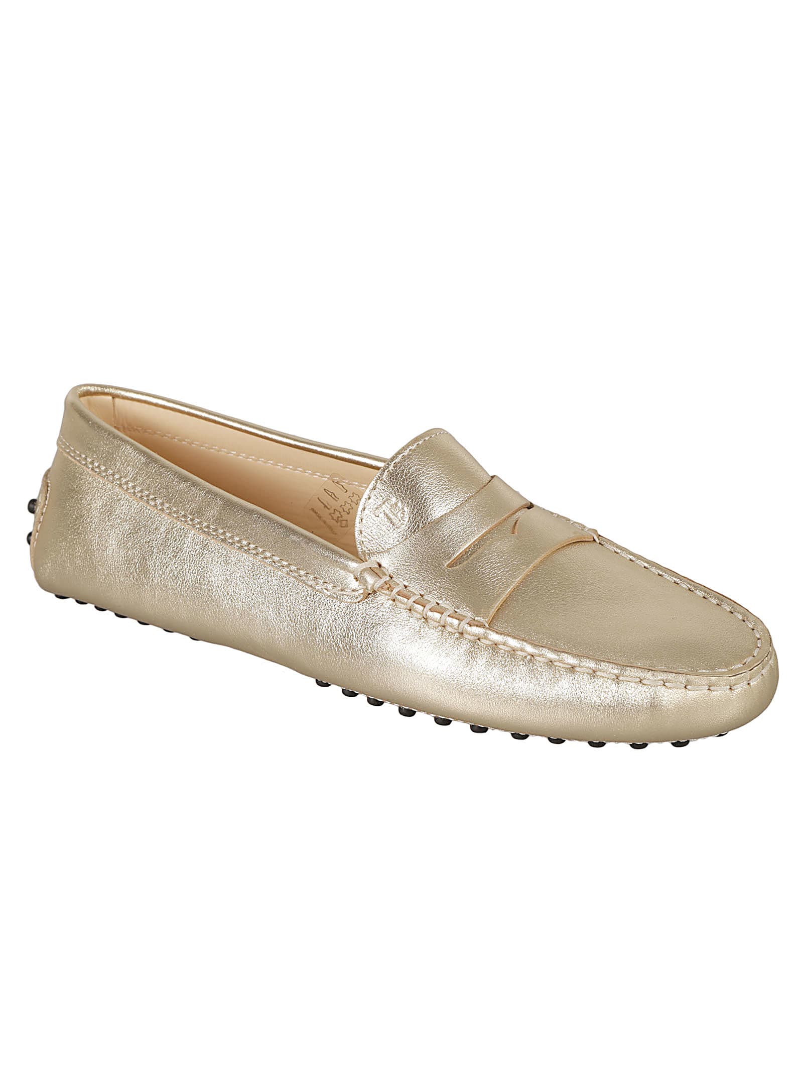 Tod's Leather Gommino Driving Shoes In Grey