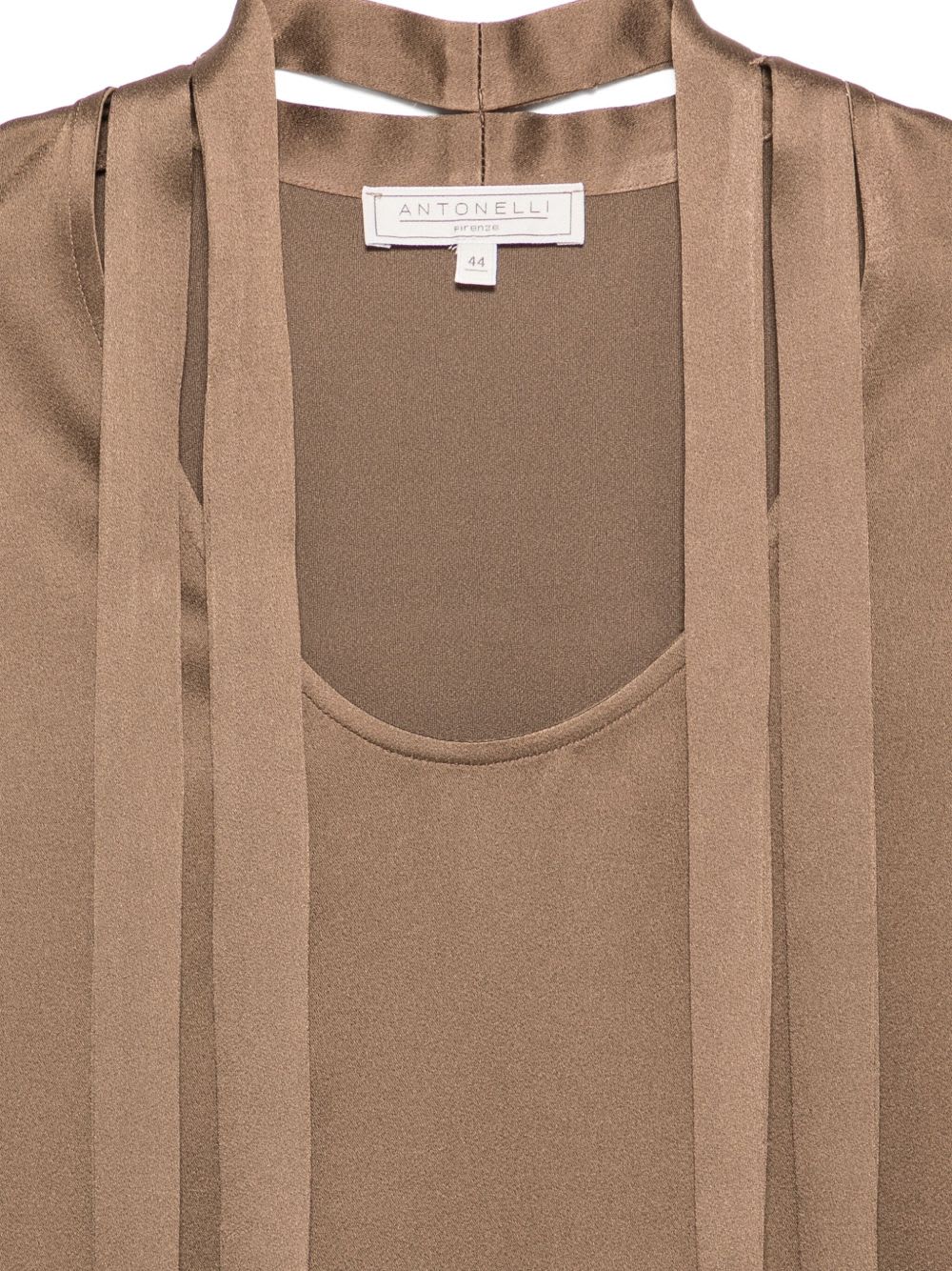 Antonelli Shirt With Tie Collar In Brown