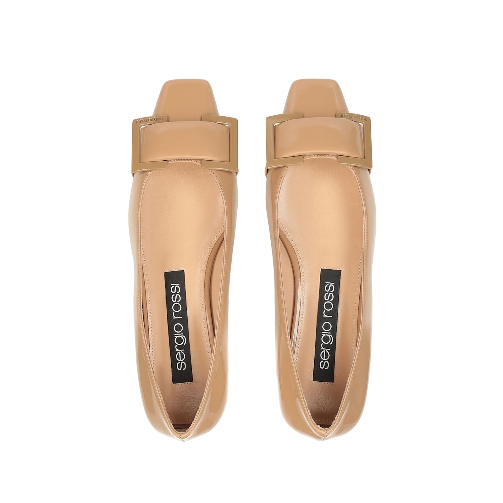 Sergio Rossi Leather Ballerina Flats In Brown