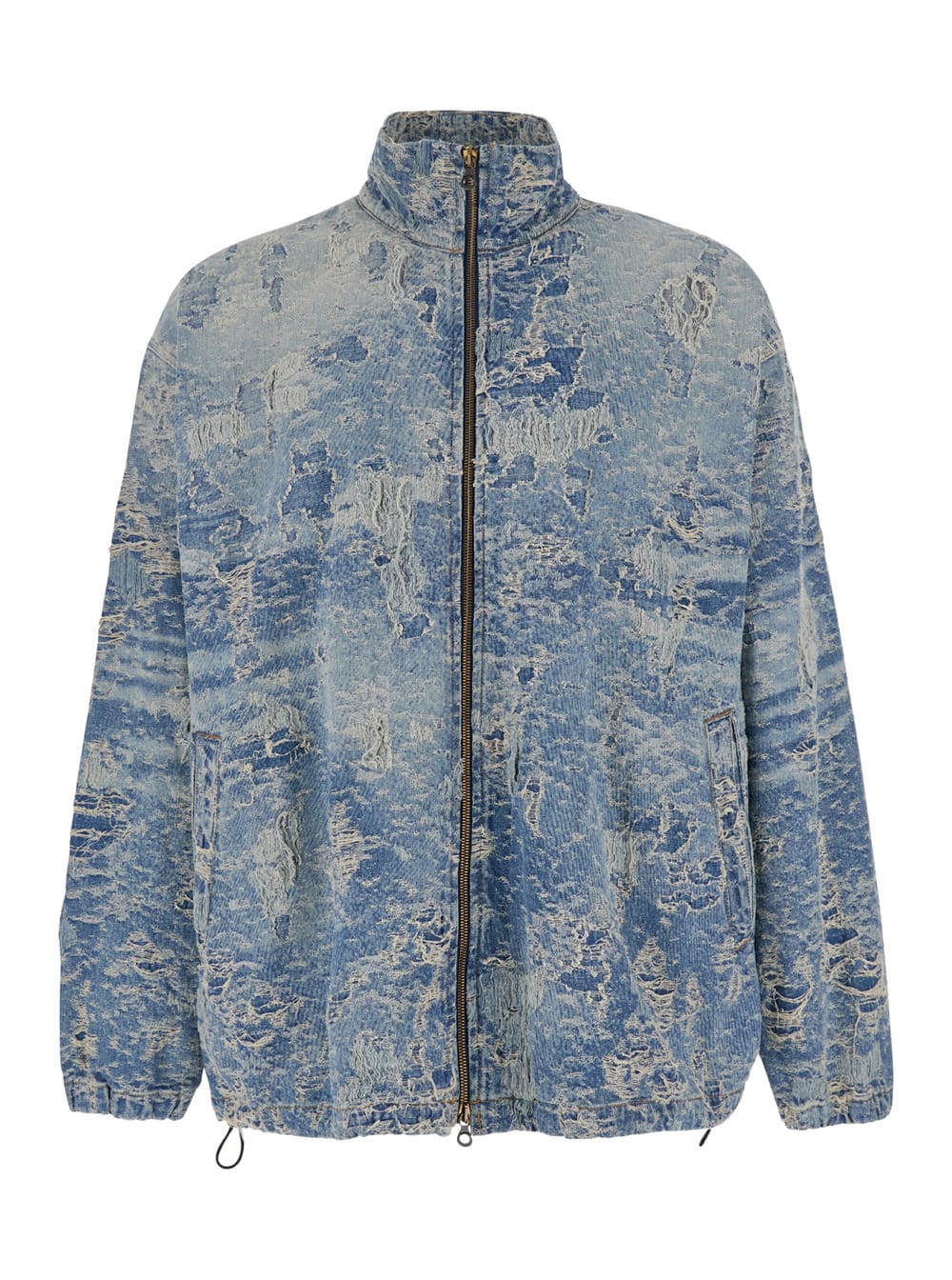 Shop Diesel Denim Jacquard Destroy In Light Blue