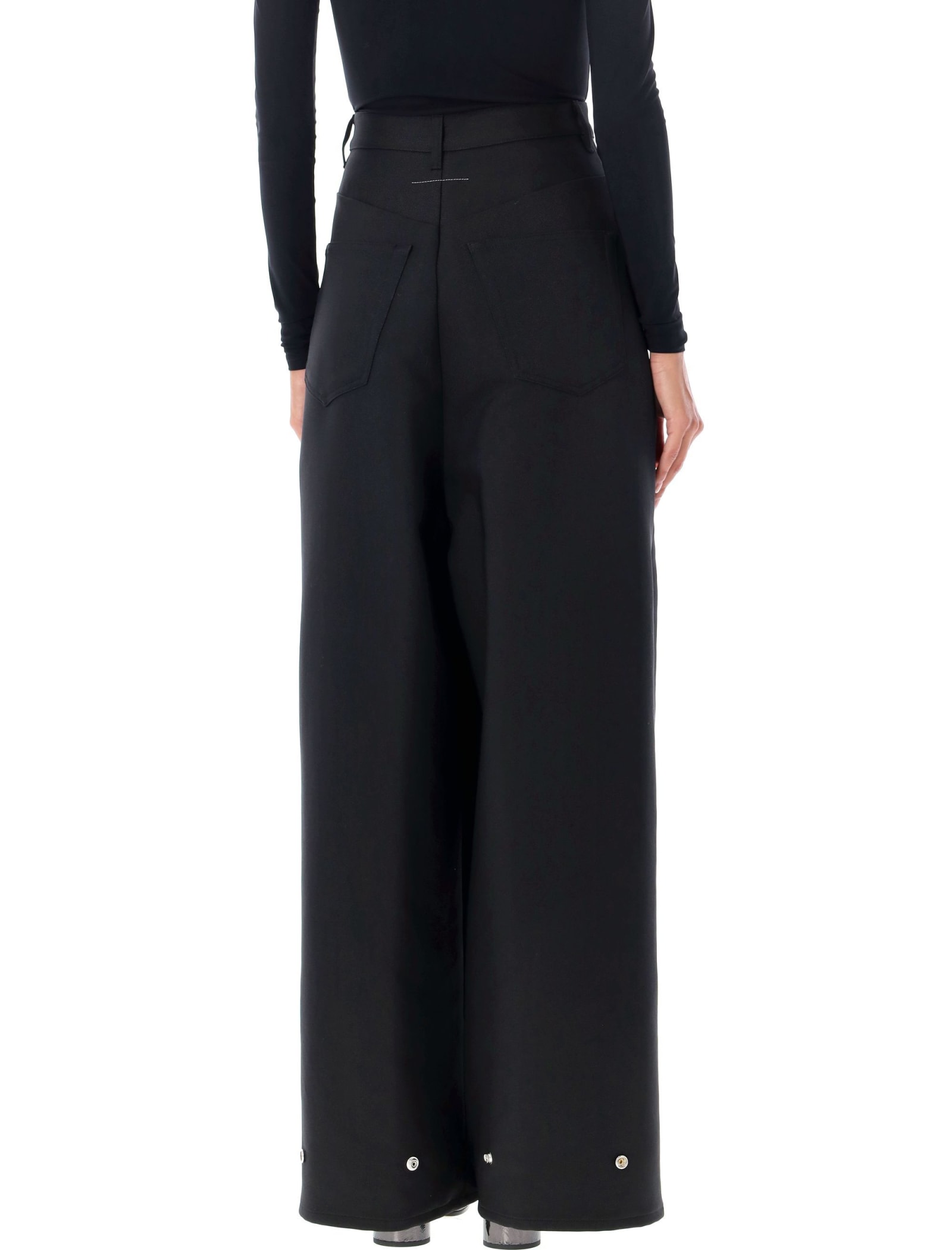 Shop Mm6 Maison Margiela Wide Pants In Black