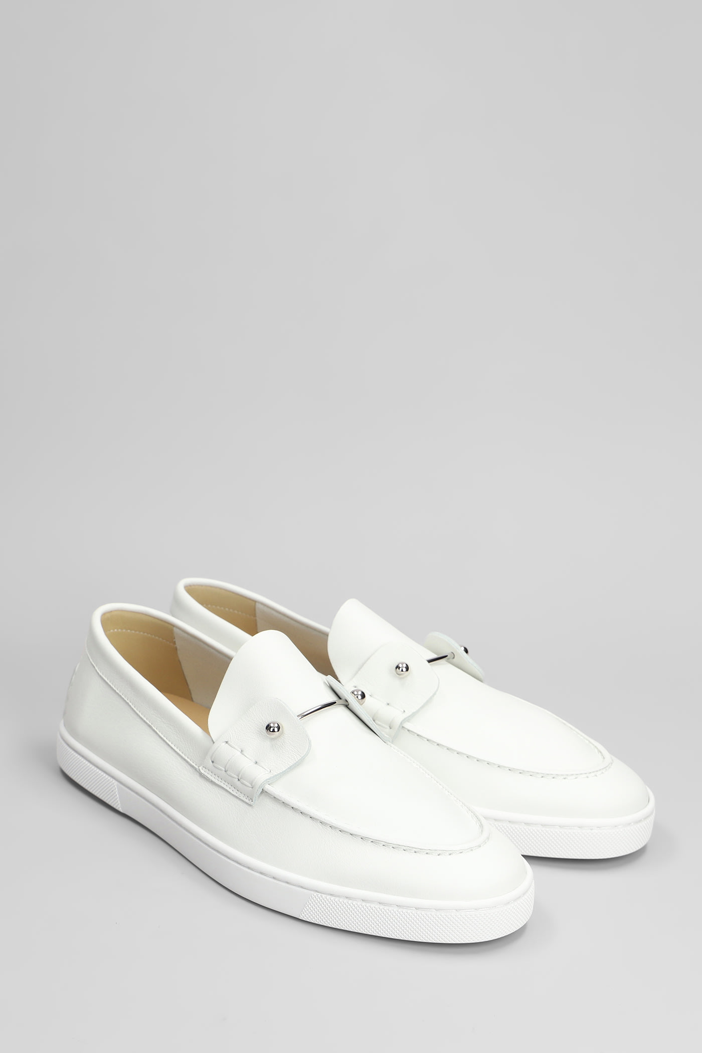 Christian Louboutin Chambeliboat Loafers In White Leather