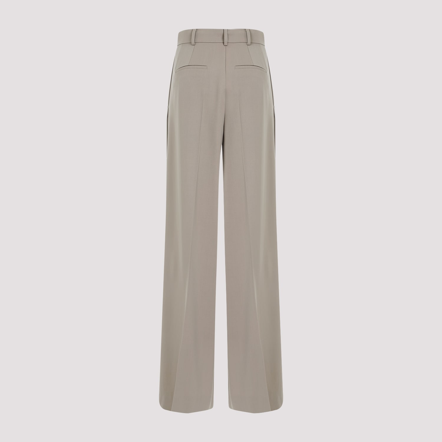 Shop Max Mara Segale Wide Leg Buttons Pants In Juta