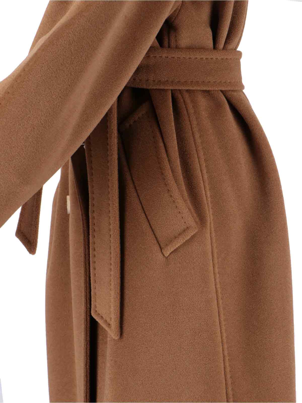 Max Mara 101801 Double-breasted Coat In Brown