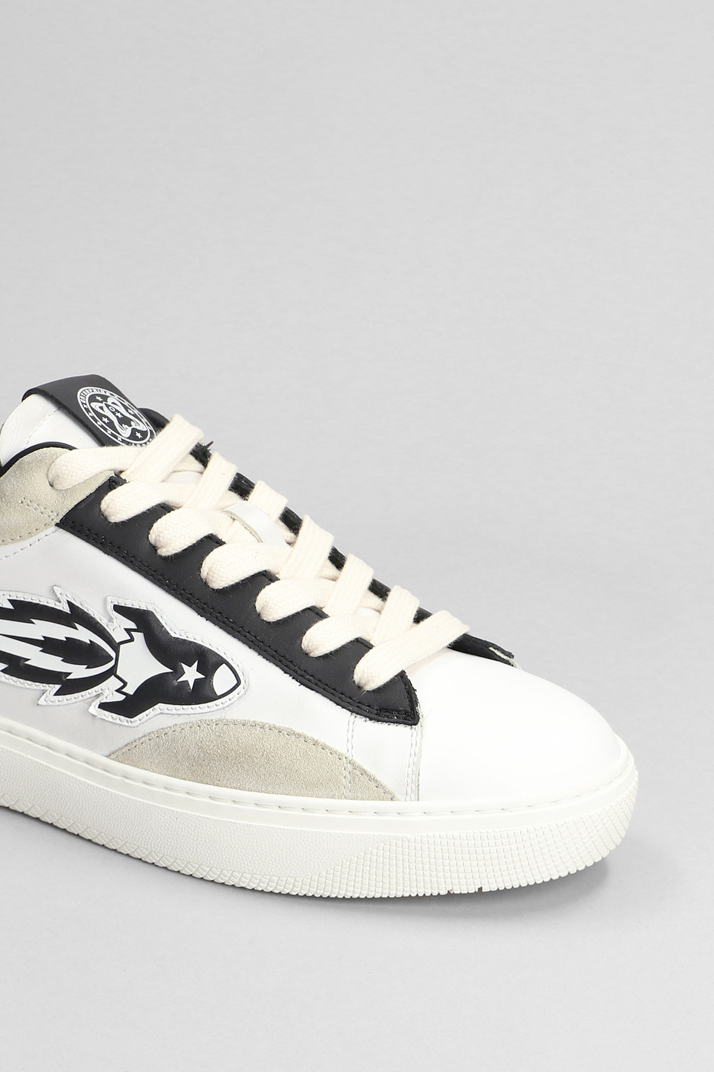 Shop Enterprise Japan Sneakers In White Suede And Leather In White And Black