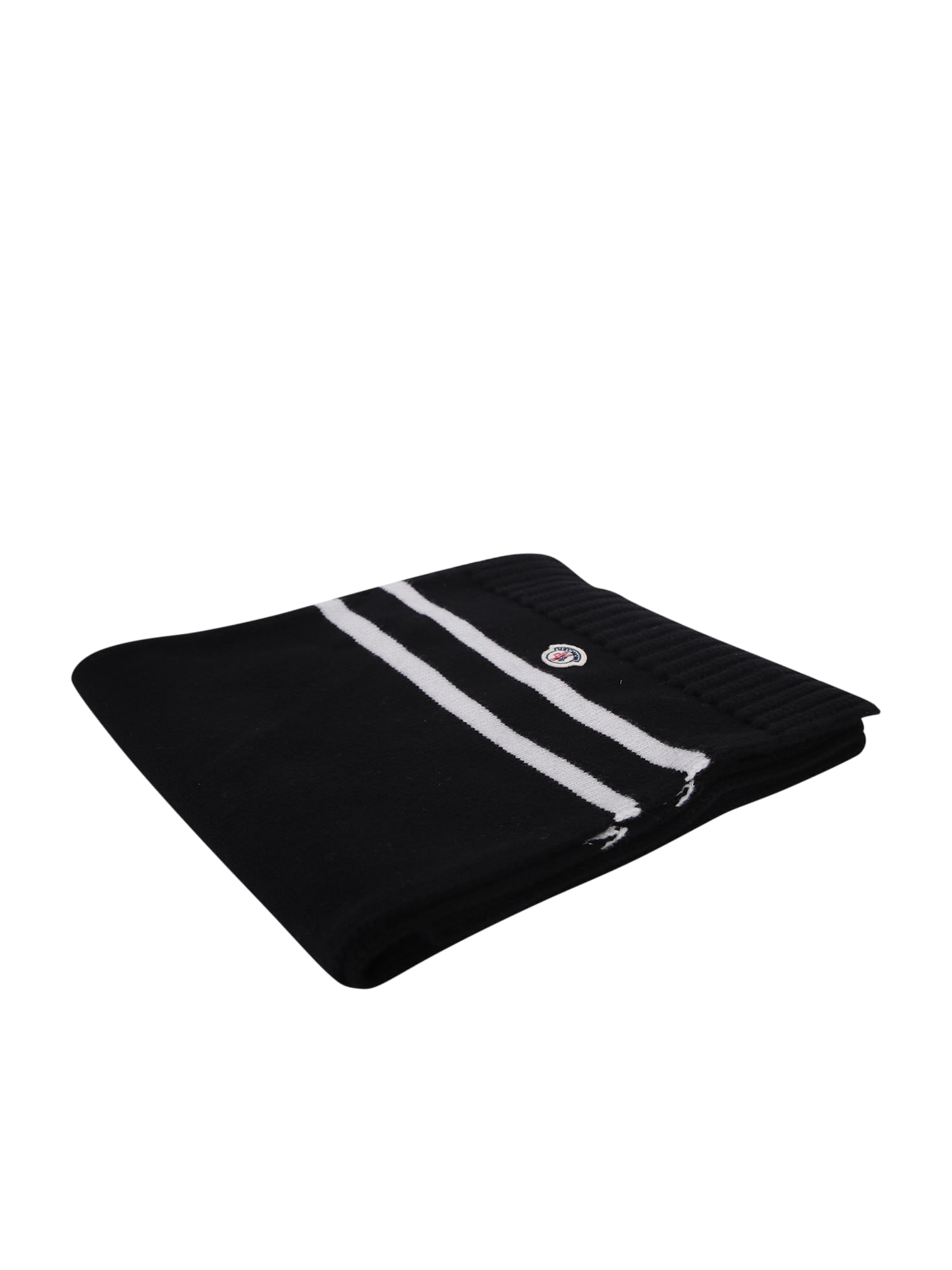 Shop Moncler Cashmere-blend Black Scarf