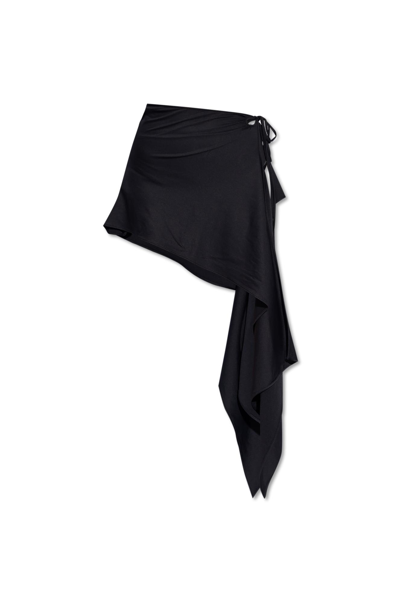 Shop Attico The  Join Us At The Beach Collection Wrap Skirt In Black
