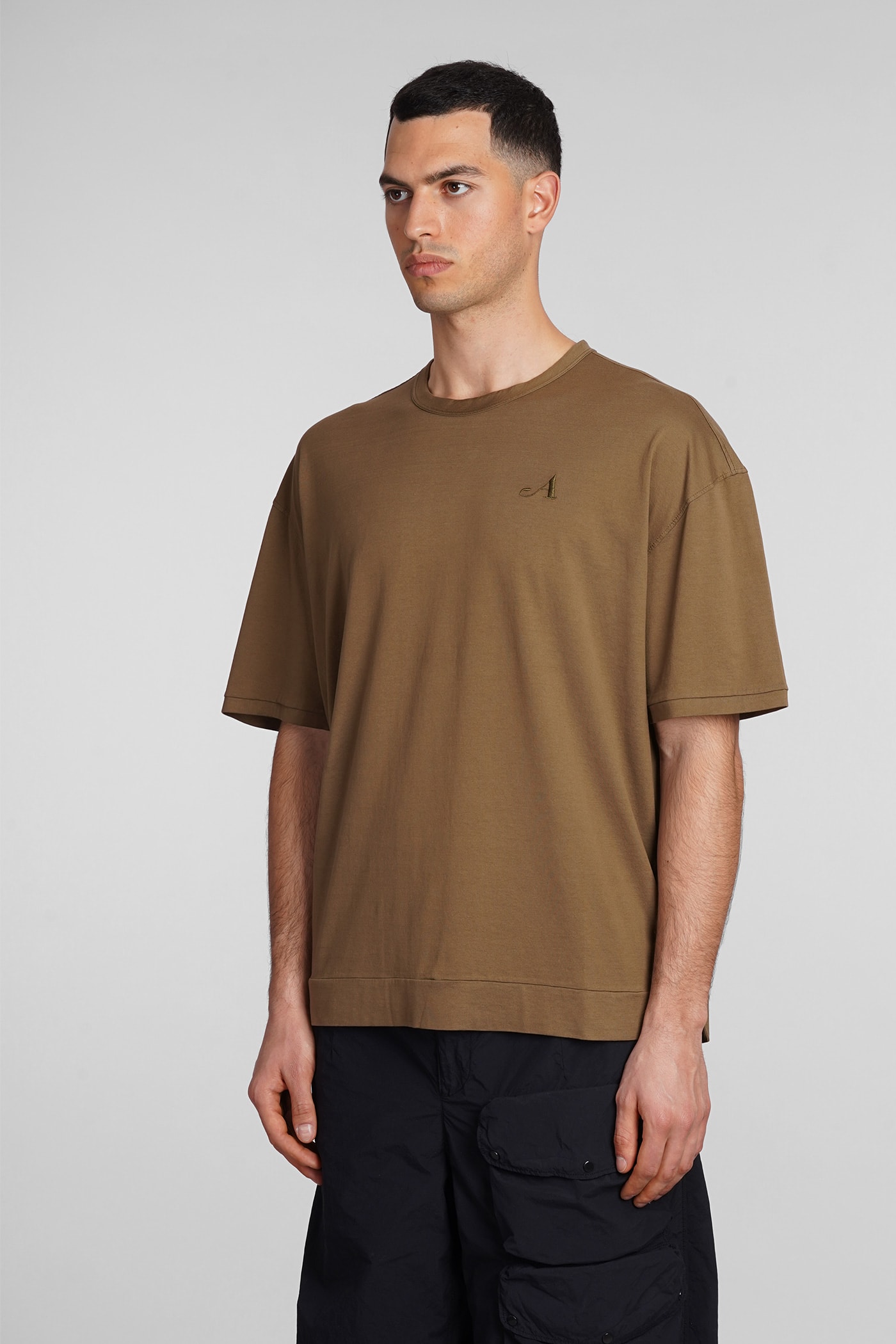 Shop Ten C T-shirt In Brown Cotton