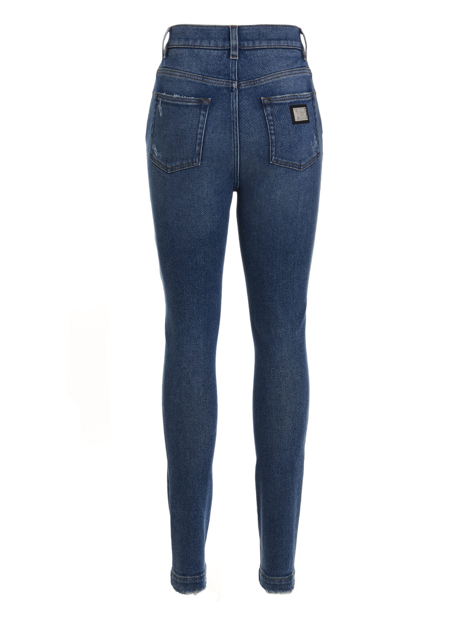 Dolce & Gabbana Grace Jeans With Ripped Details In Denim