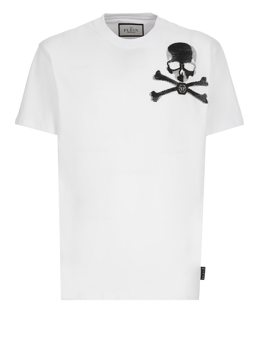 Shop Philipp Plein Skull And Bones T-shirt In White