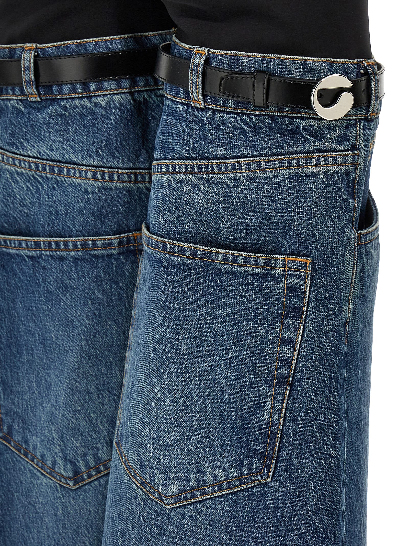 Shop Coperni Hybrid Pants In Blue/blue