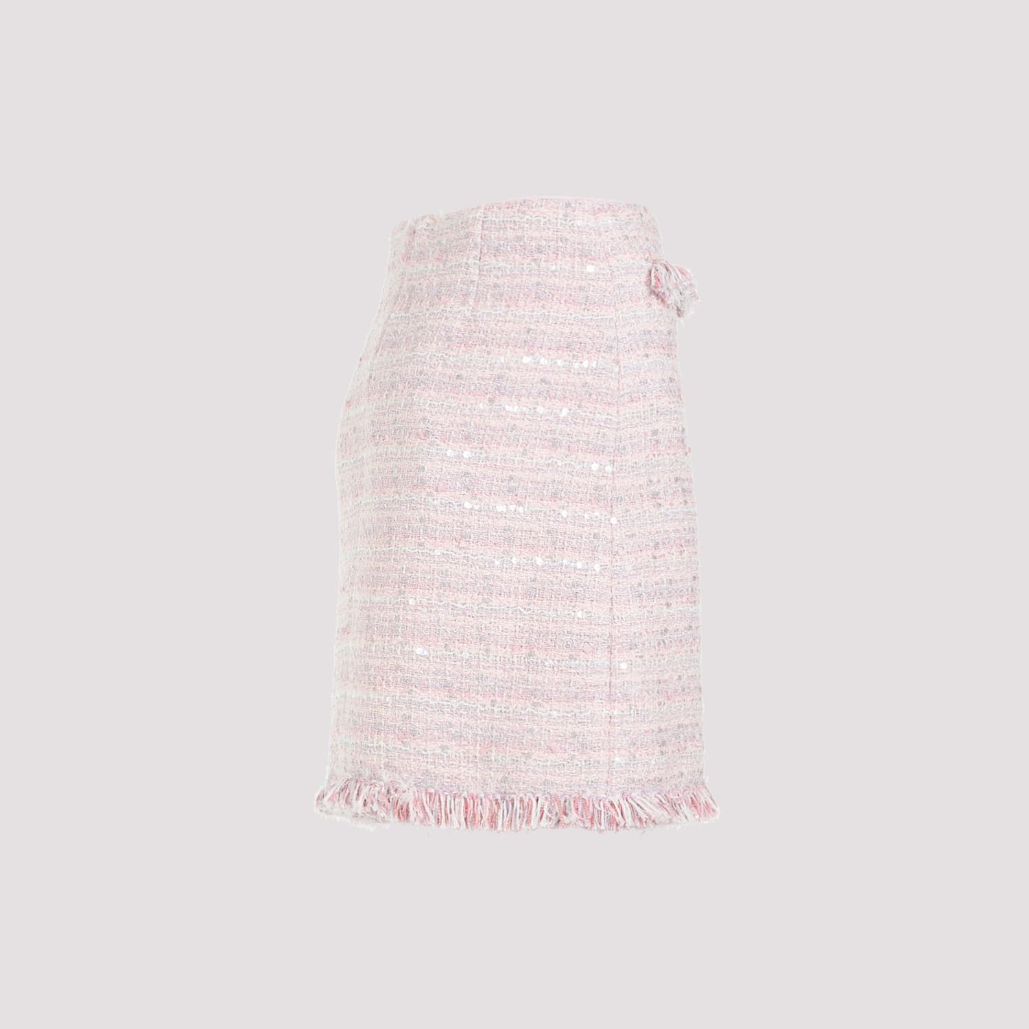 Shop Giambattista Valli Boucle Mini Skirt In Pink Multi