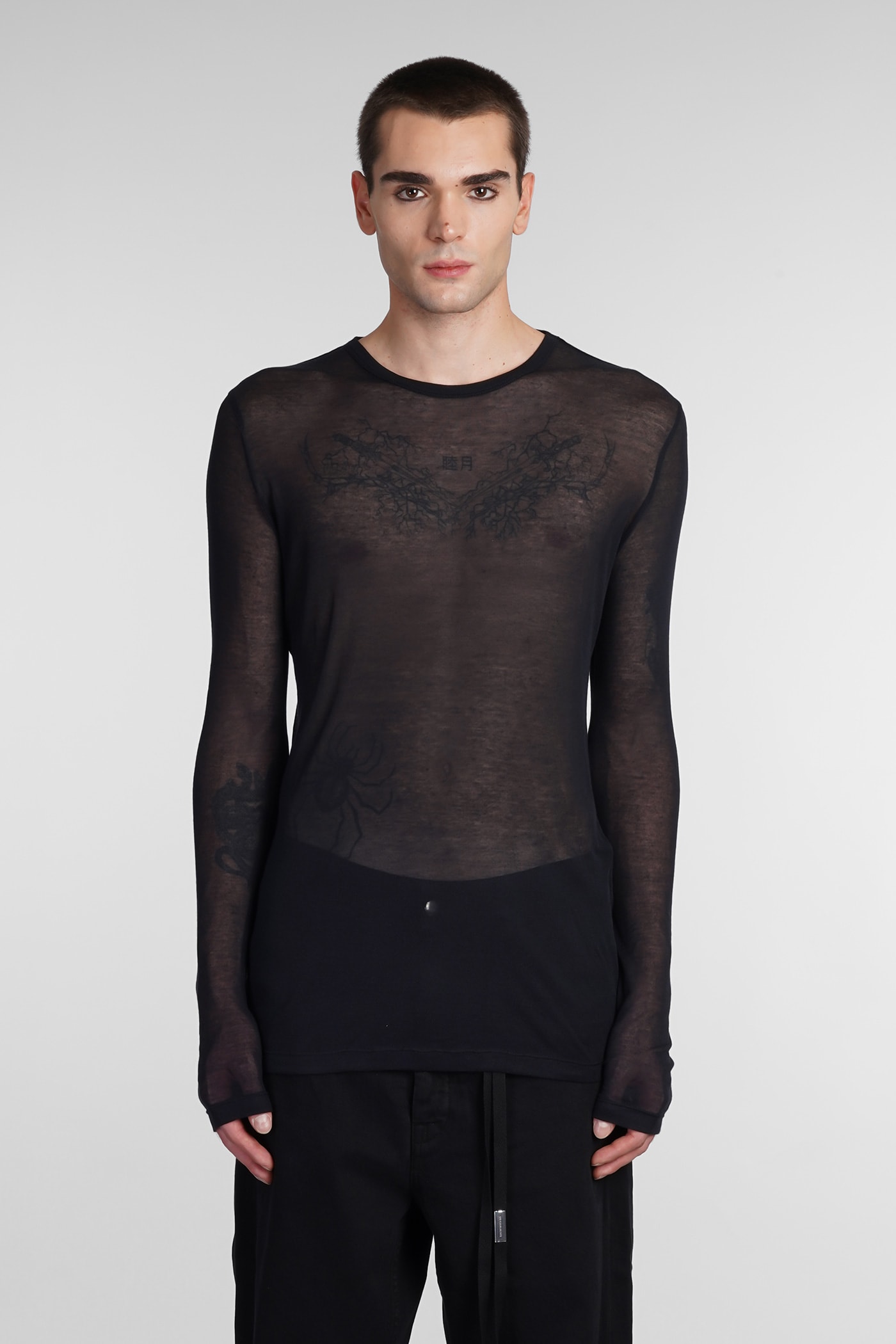Shop Ann Demeulemeester T-shirt In Black Modal