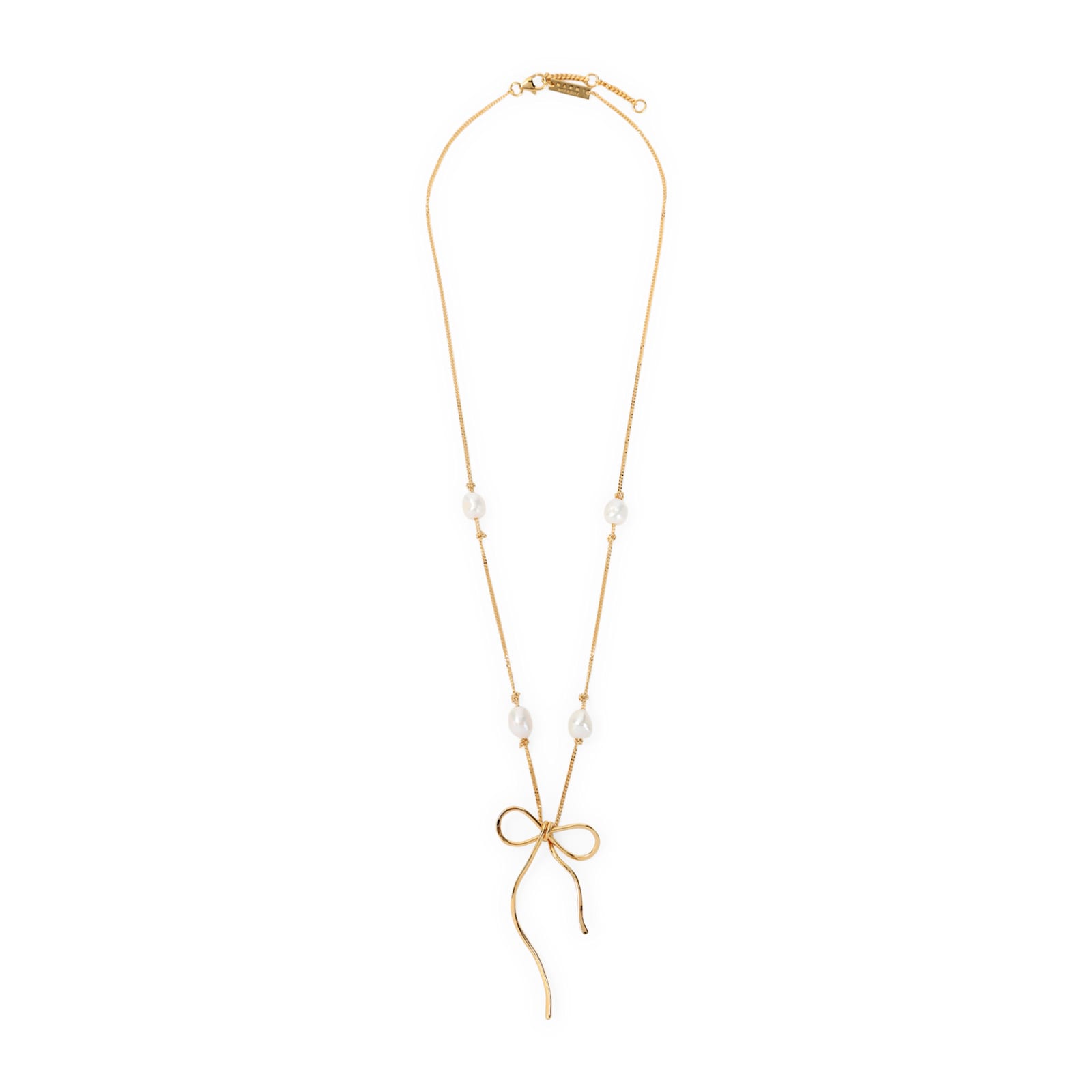 Marni Pearl-embellished Necklace In Gold