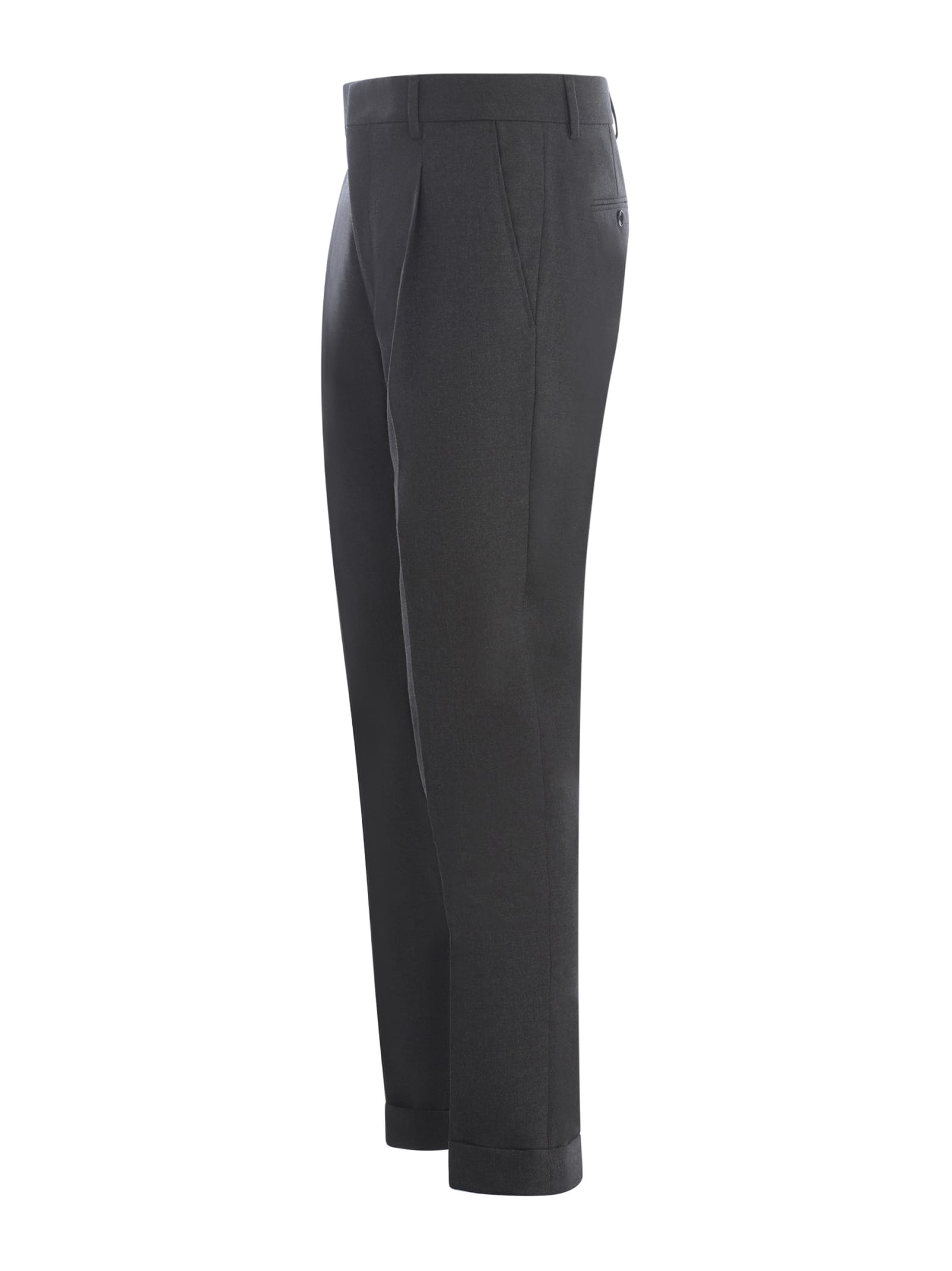 Shop Be Able Trousers  In Virgin Wool In Grigio Antracite