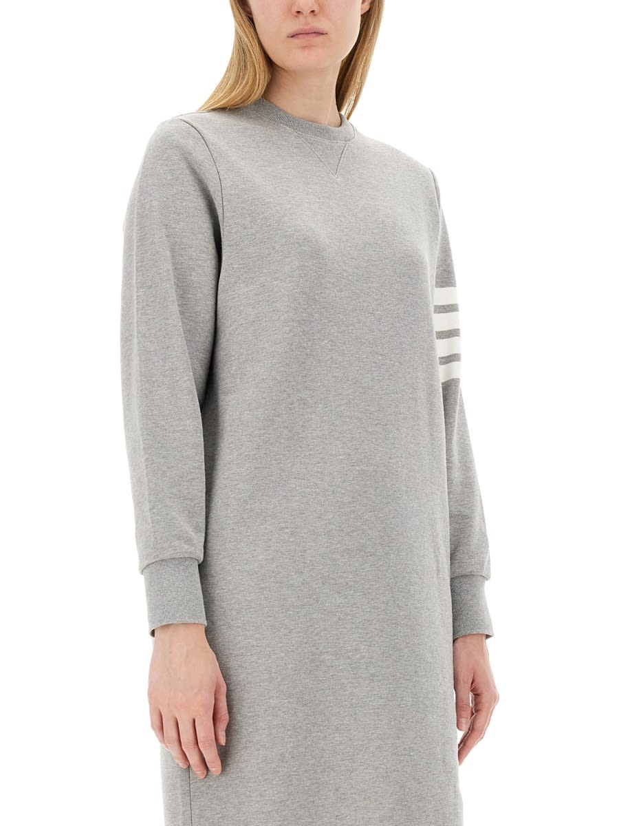 Shop Thom Browne Cotton Dress In Grey