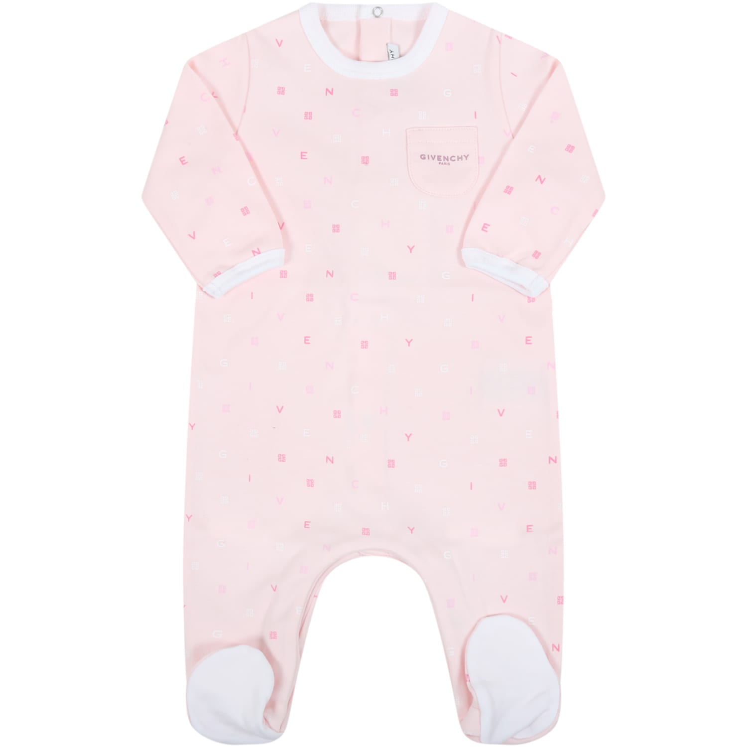 GIVENCHY PINK BABYGROW FOR BABYGIRL,H97063 45S