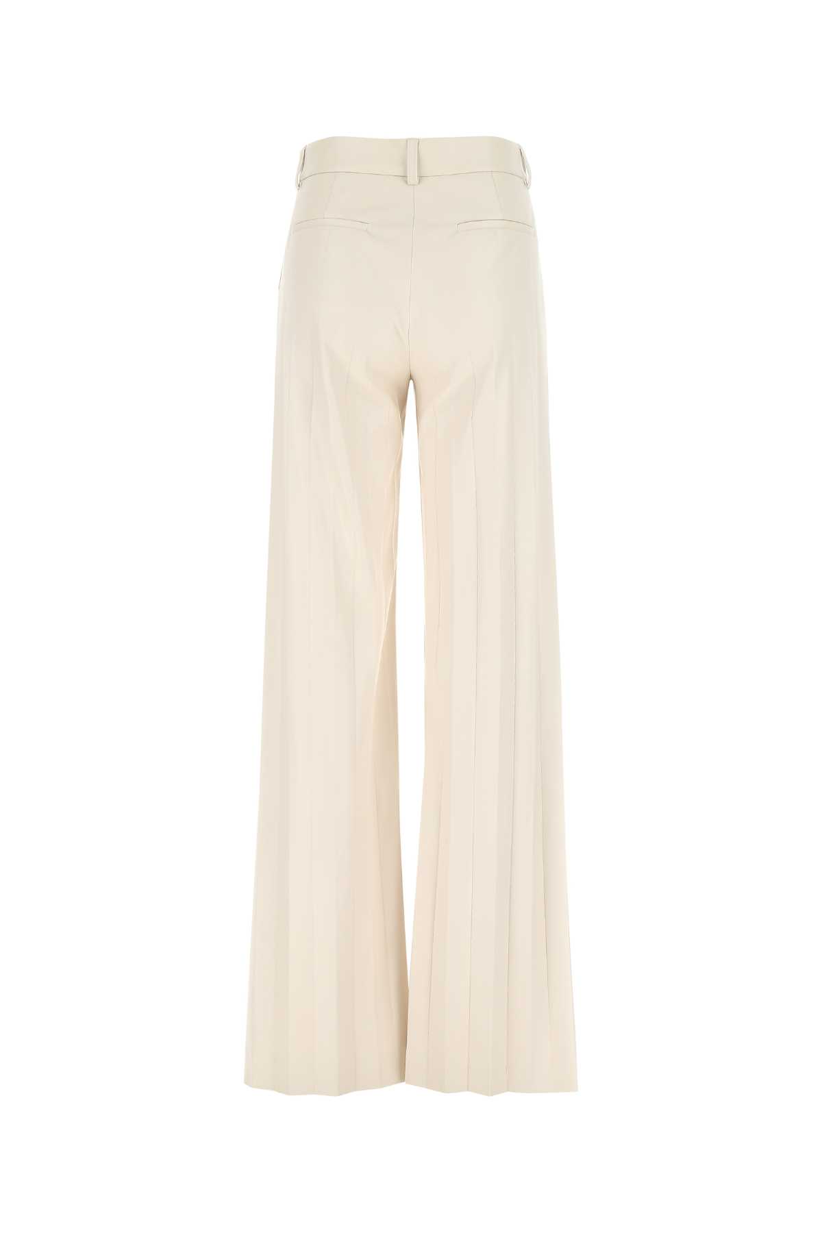 Msgm Ivory Synthetic Leather Trouser In 02