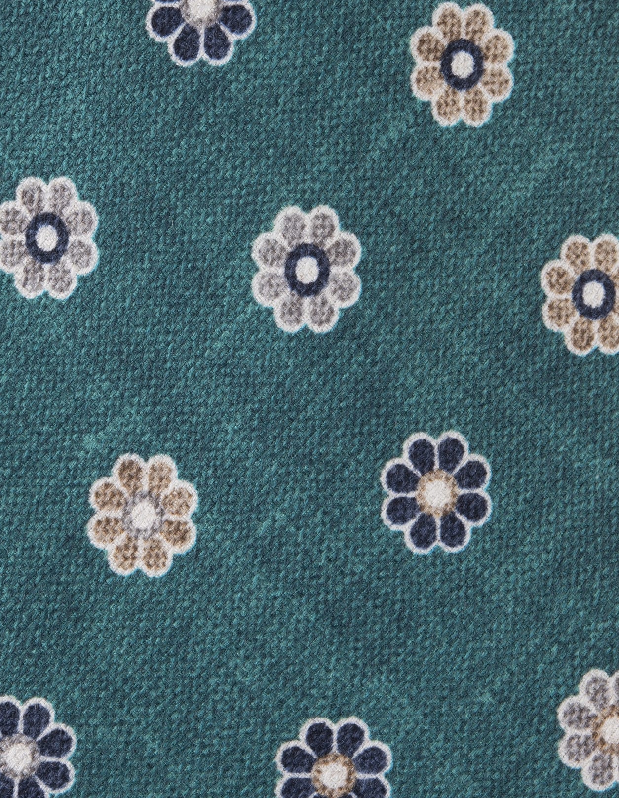 Shop Kiton Green Tie With Flower Pattern