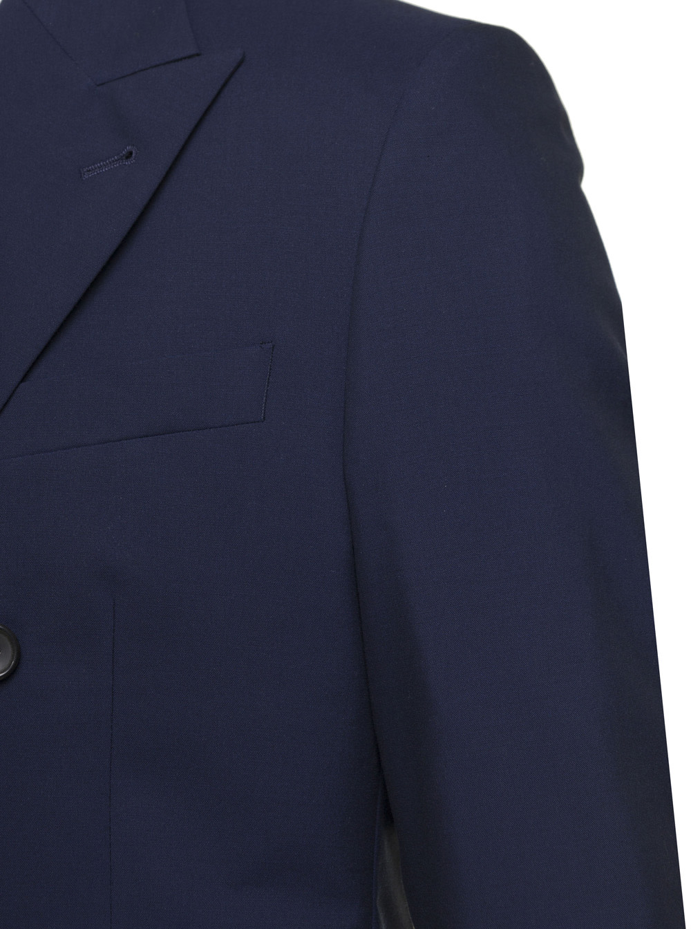 Shop Reveres 1949 Blue Double-breasted Blazer With Pointed Reverses In Wool And Cotton Blend Man
