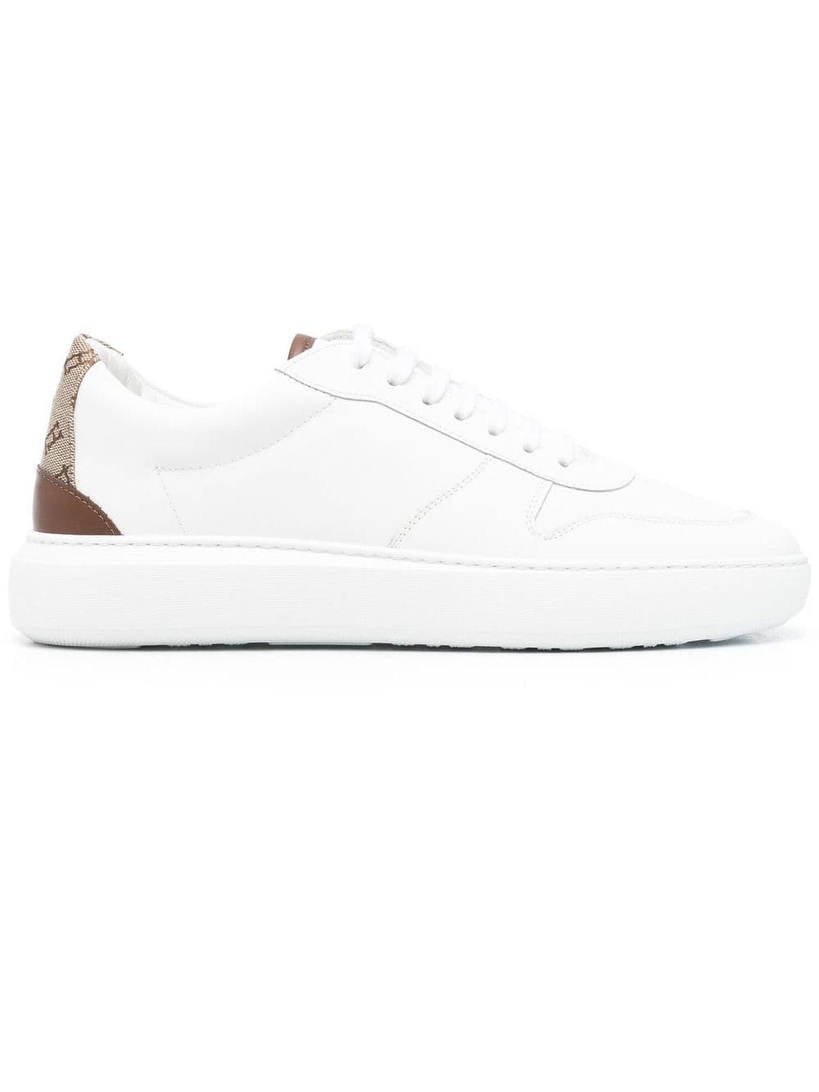 Herno White Calf Leather Sneakers