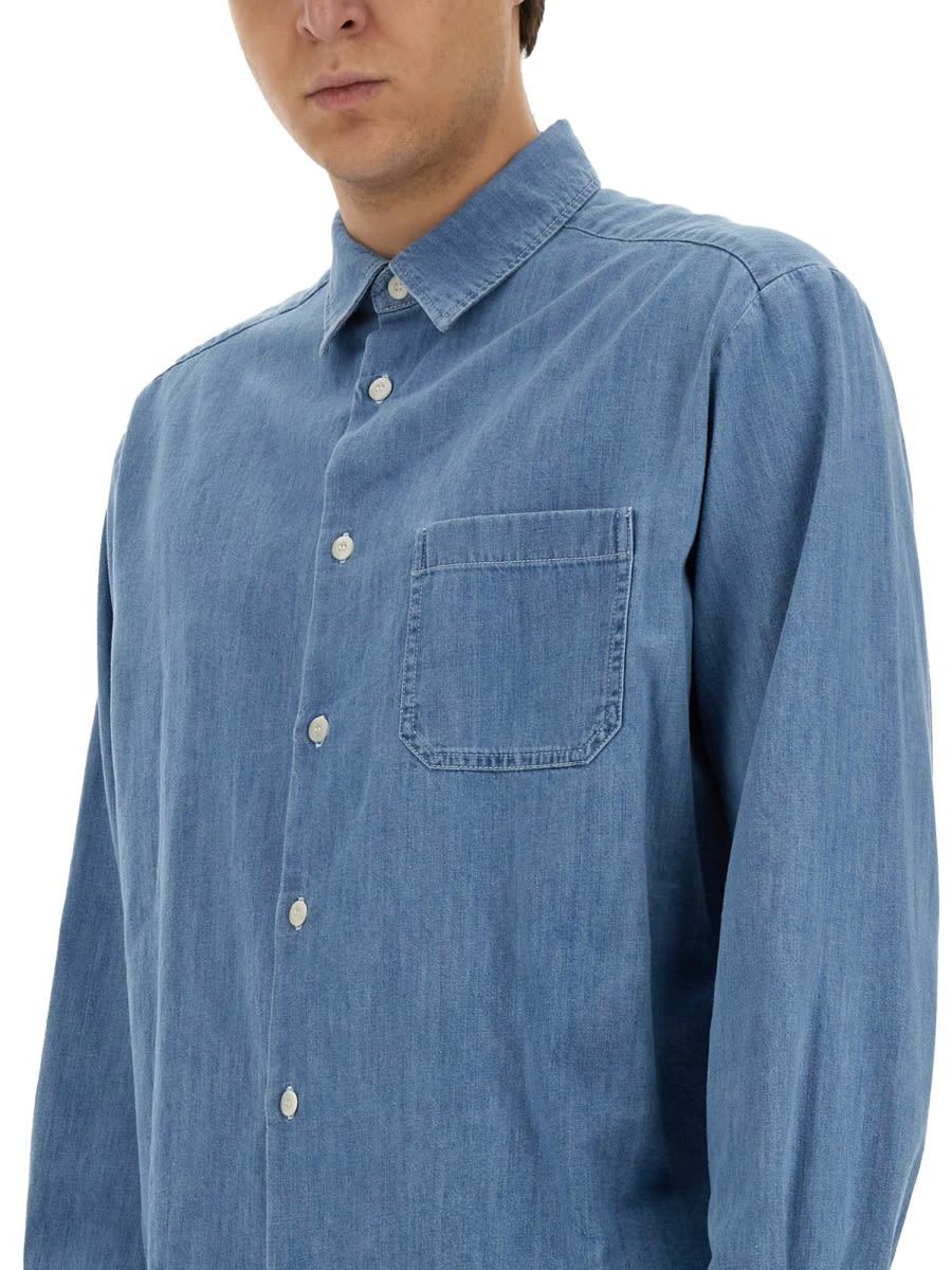 Shop Apc Shirt Math Shirt In Blue