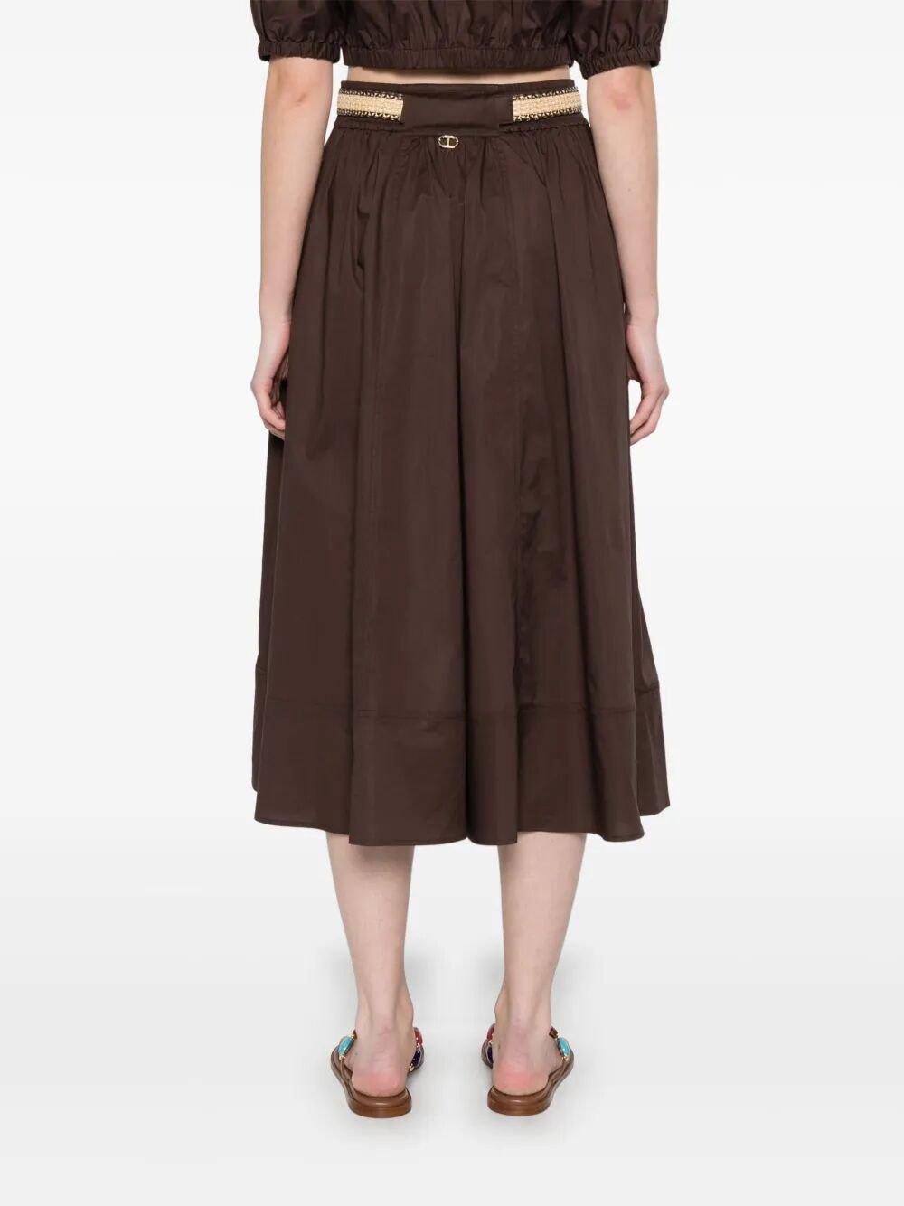 Shop Twinset Belted Midi Skirt