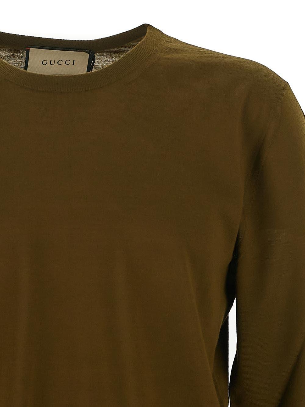 Gucci Men's Wool Jersey In Military Green
