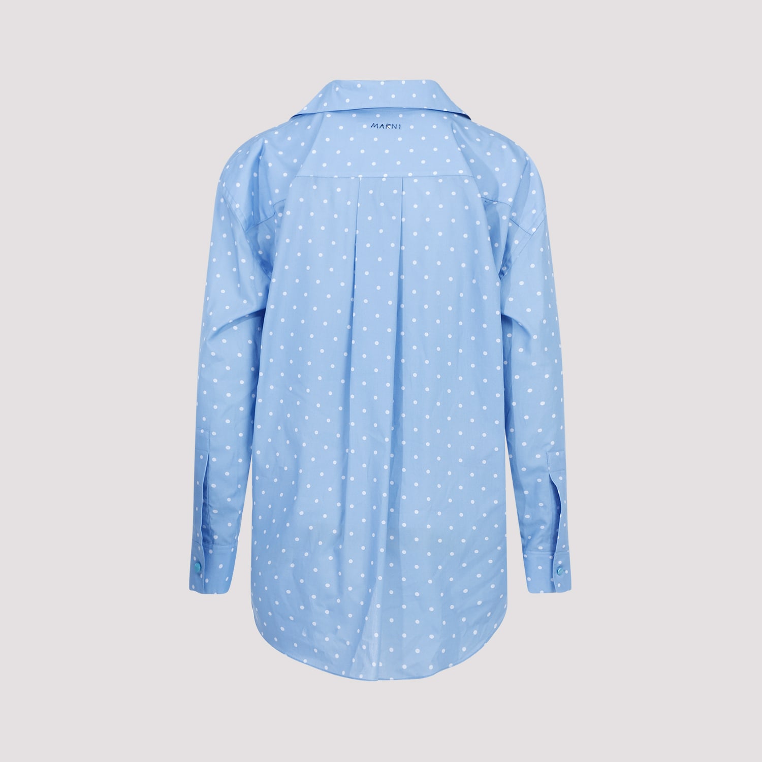 Shop Marni Cotton Shirt In Iris Blue