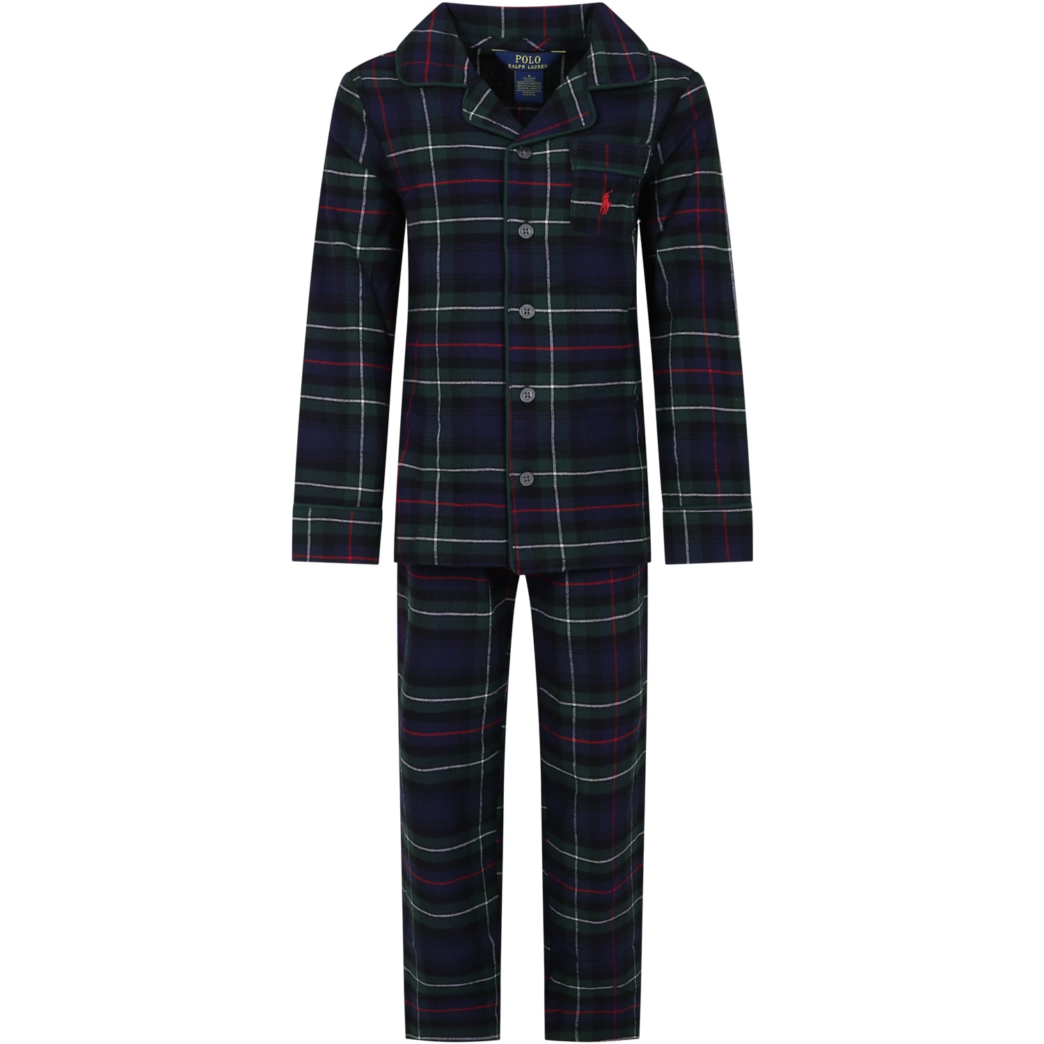 Ralph Lauren Kids' Blue Pajamas For Boy With Iconic Pony