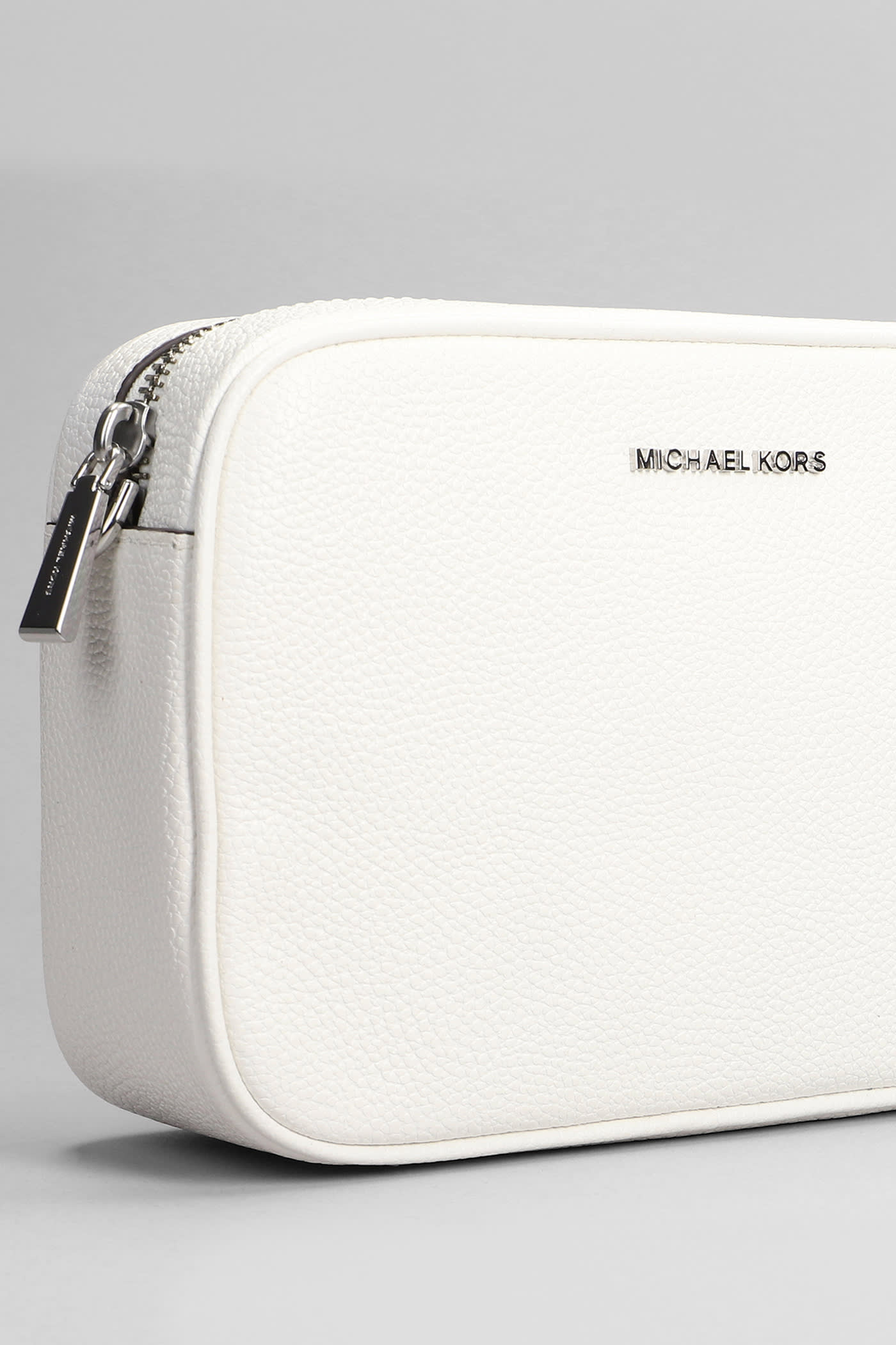 Shop Michael Kors Ginny Shoulder Bag In White Leather