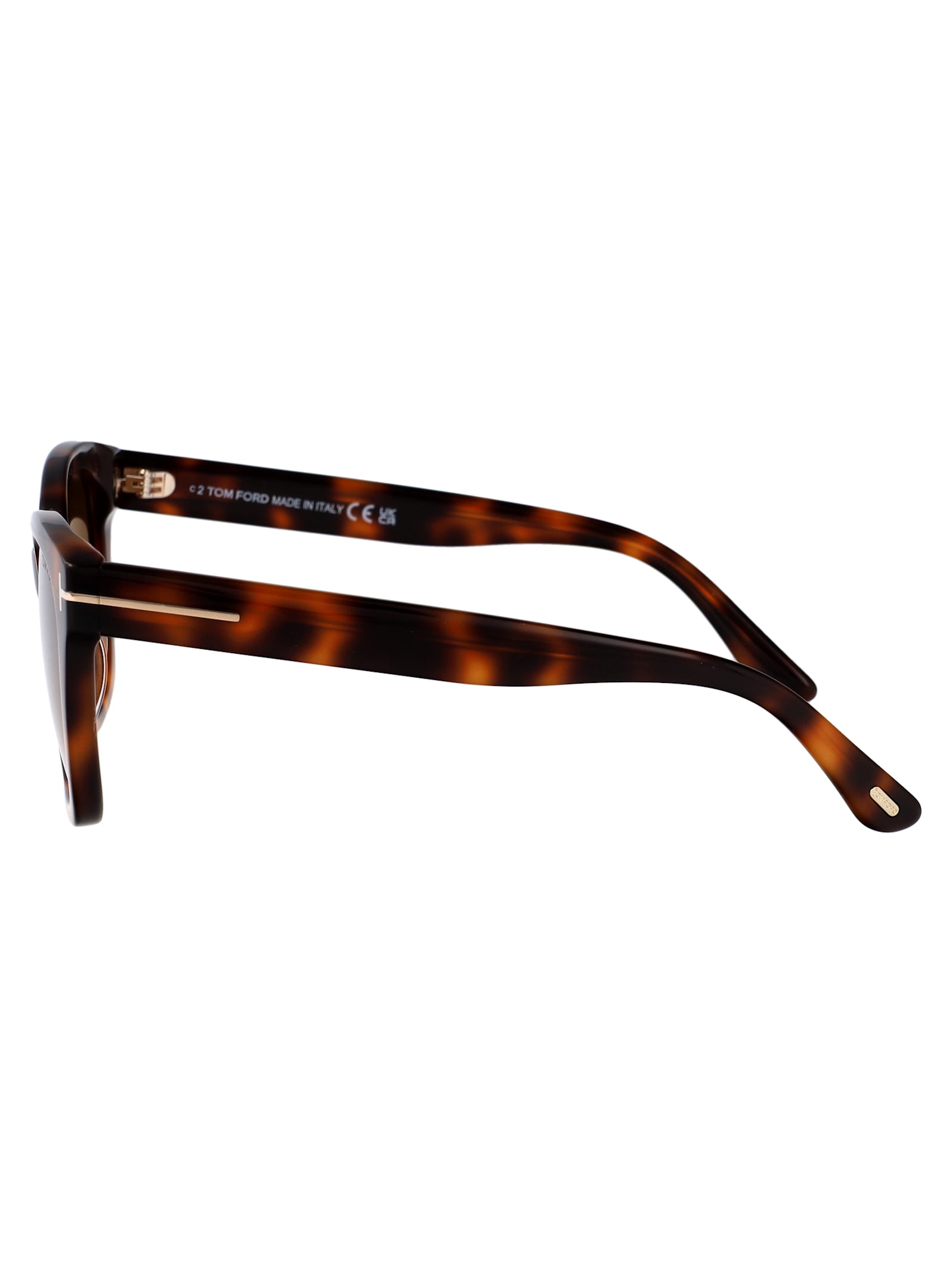 Tom Ford Beatrix Ft0613 52h Geometric Polarized Sunglasses In Avana Bionda / Marrone Grad