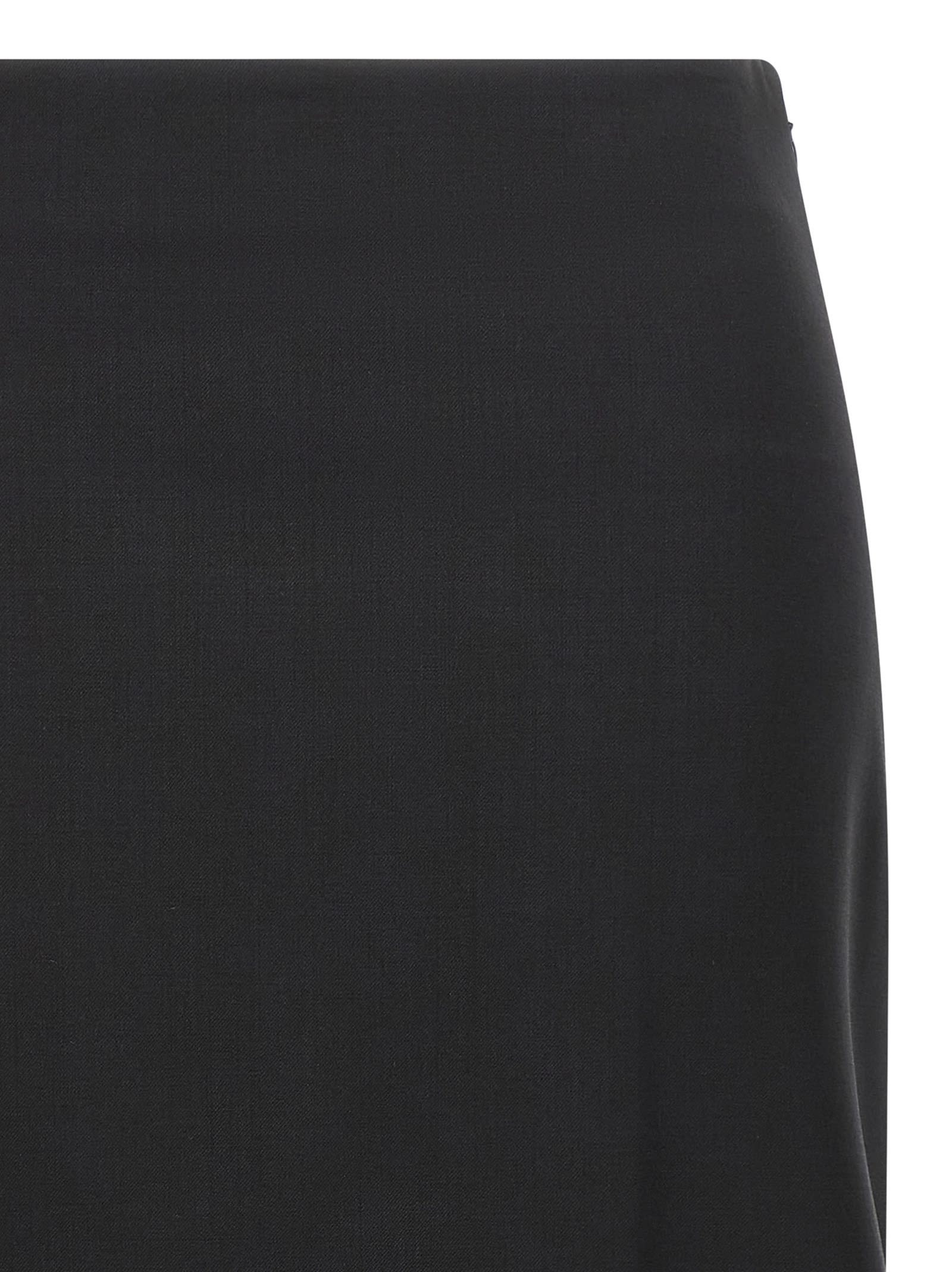 Loulou Studio Black Skirt With Pencil Deisgn And Side Closure In Wool Woman In Black