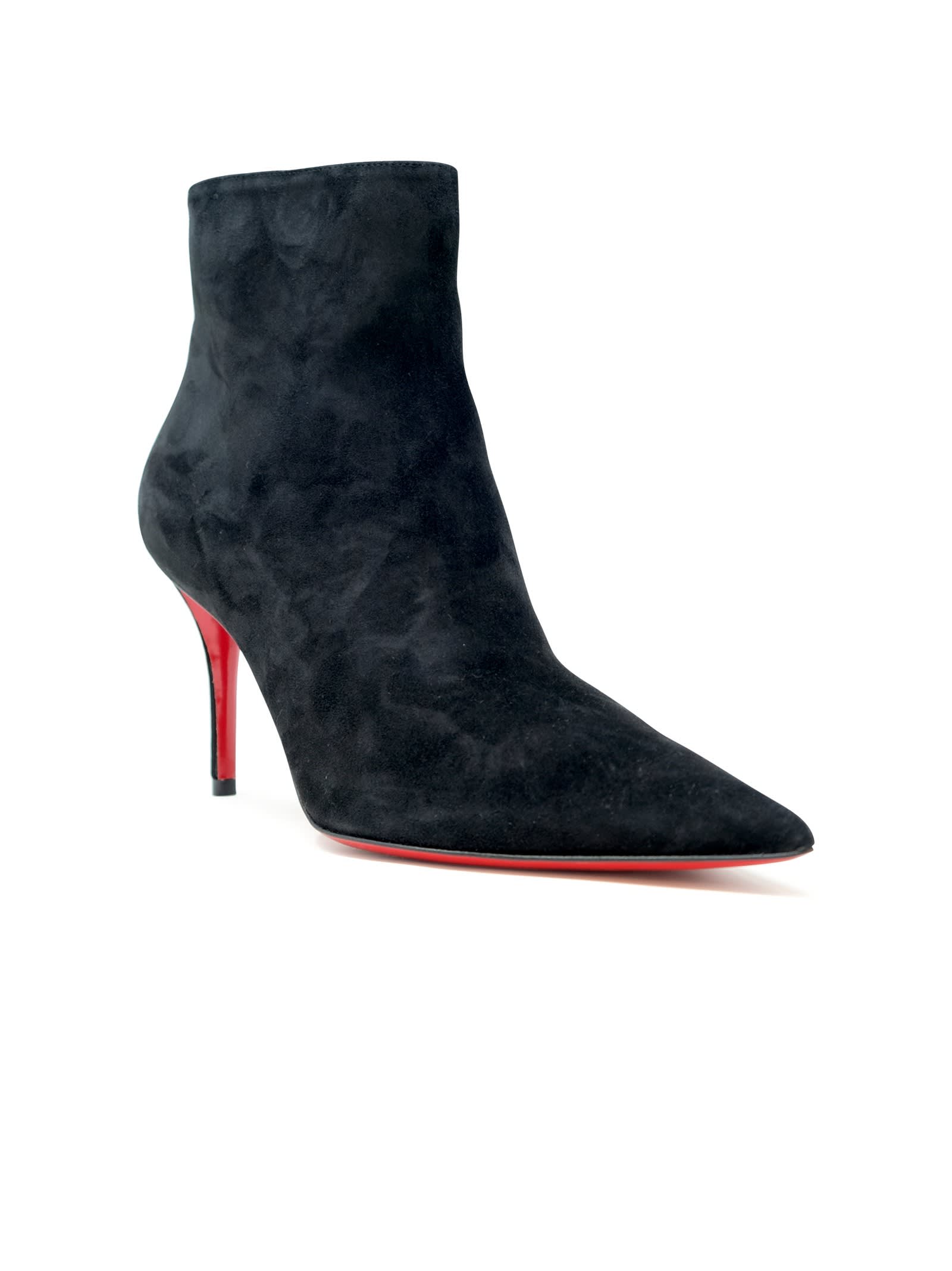 Christian Louboutin So Apostropha 80 Suede Ankle Boots In Black