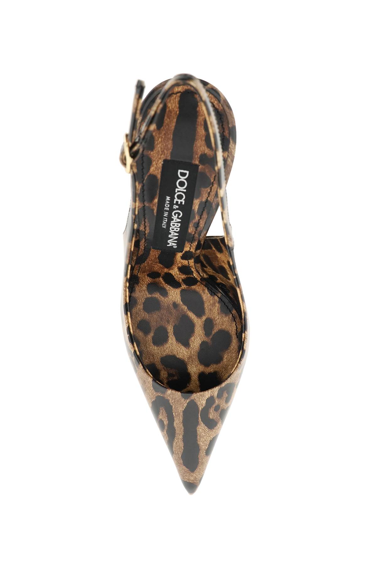 Shop Dolce & Gabbana Animalier Patent-leather Sling-back Pumps In Leopardo