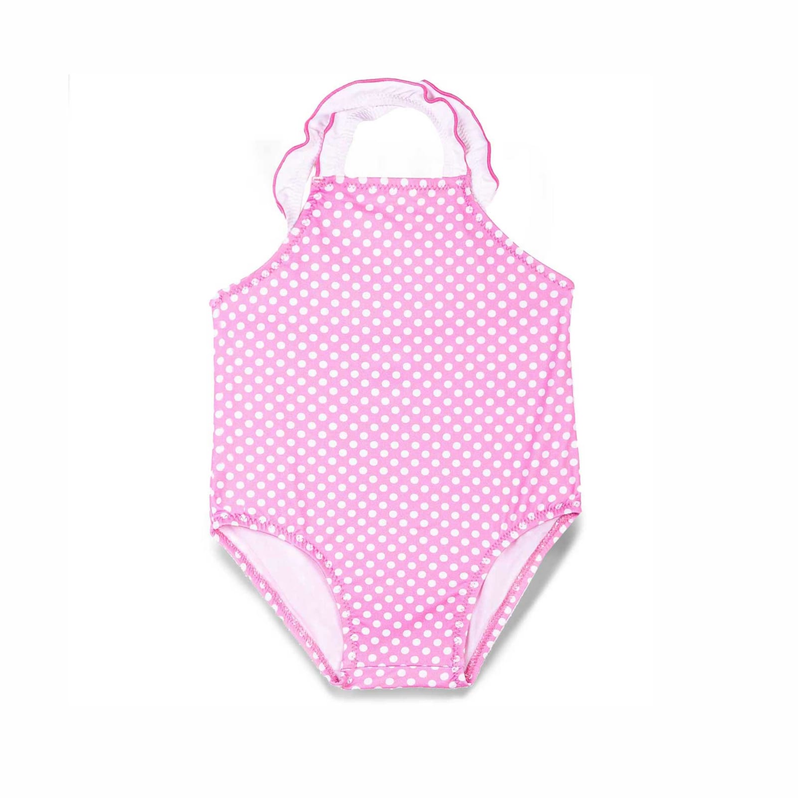 Mc2 Saint Barth Baby Girl Swim Briefs With Pink Pois Print