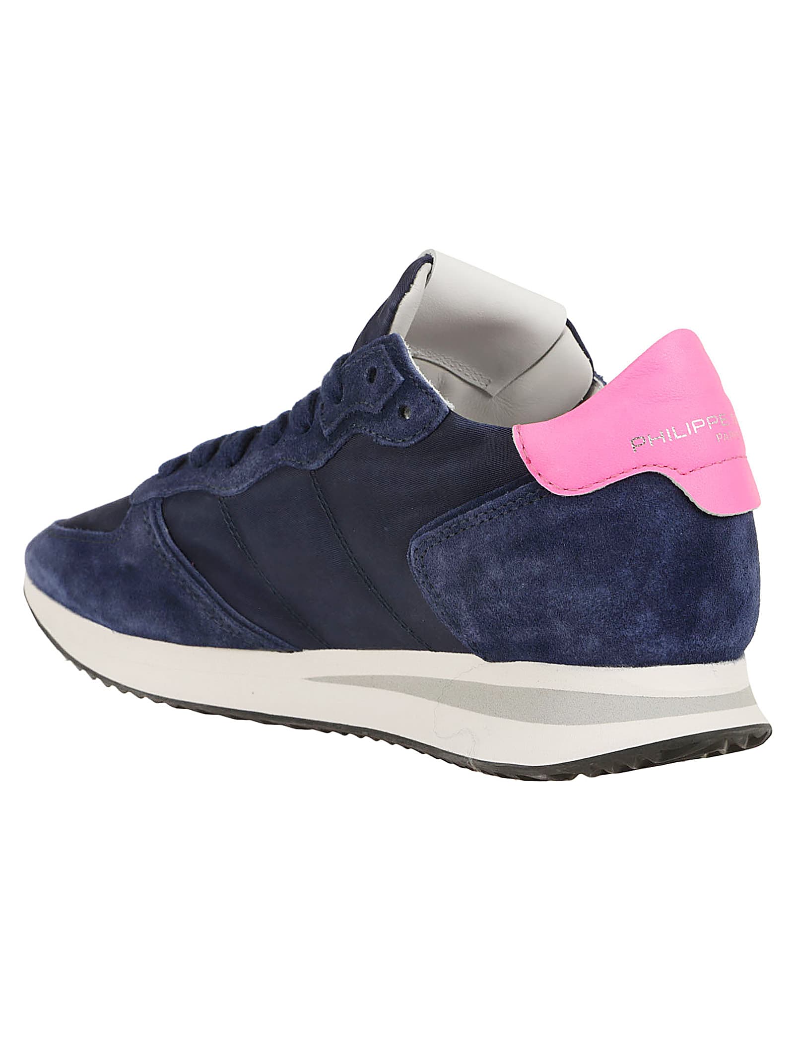 Shop Philippe Model Trpx Low Woman In Mondial Neon Bluette Fucsia