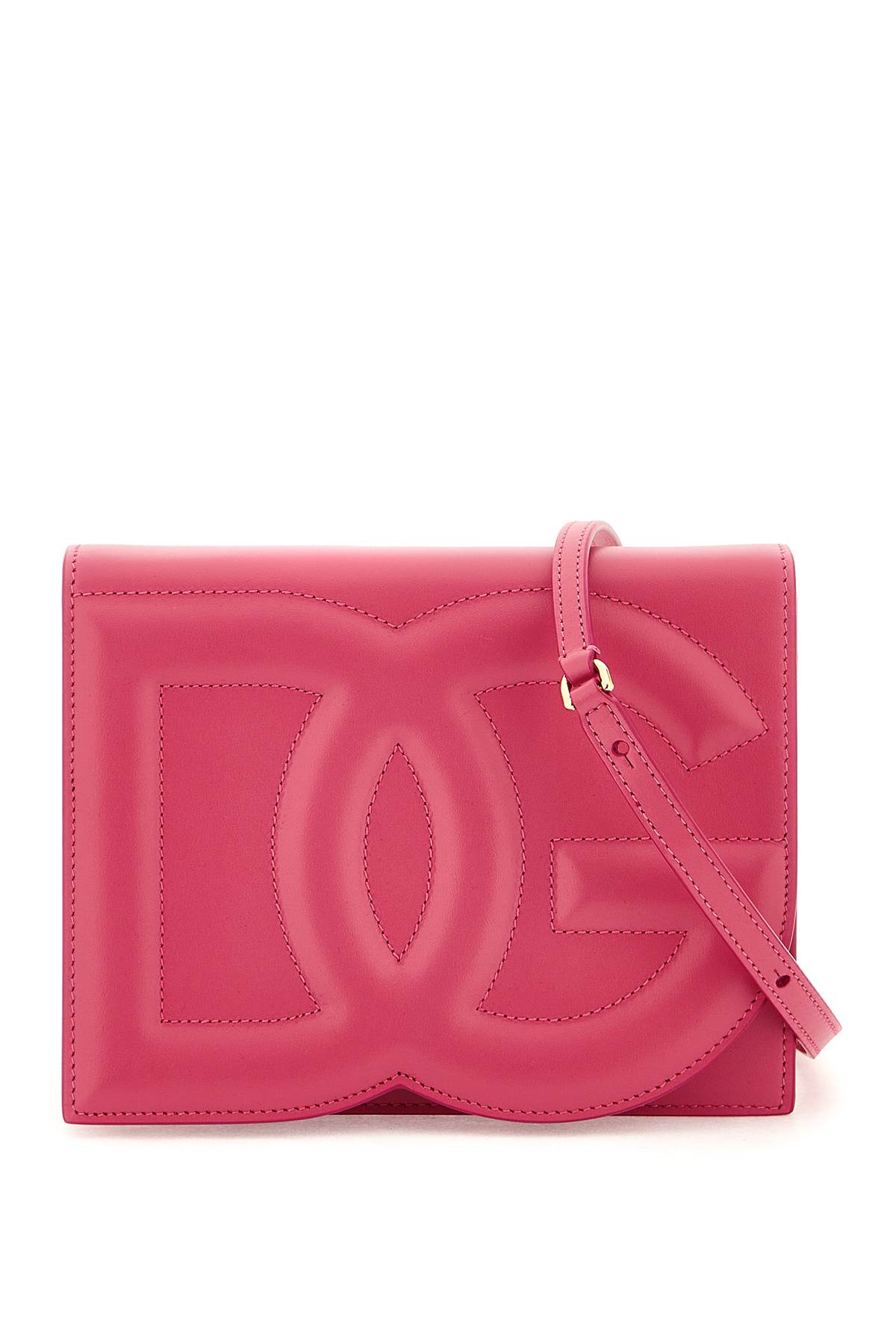 Shop Dolce & Gabbana Leather Crossbody Bag In Glicine (fuchsia)