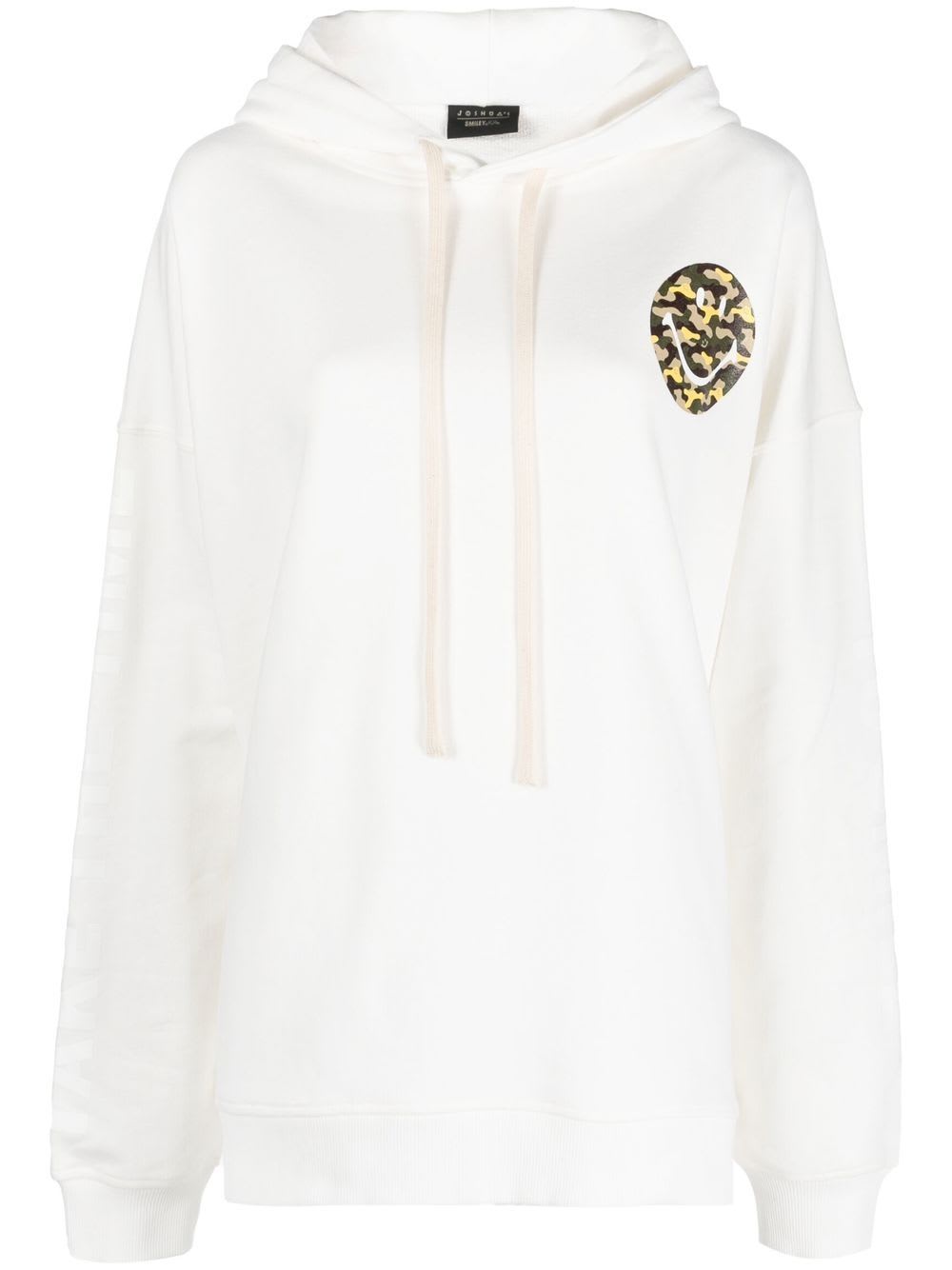 Joshua Sanders Smiley-print Drawstring Hoodie In White