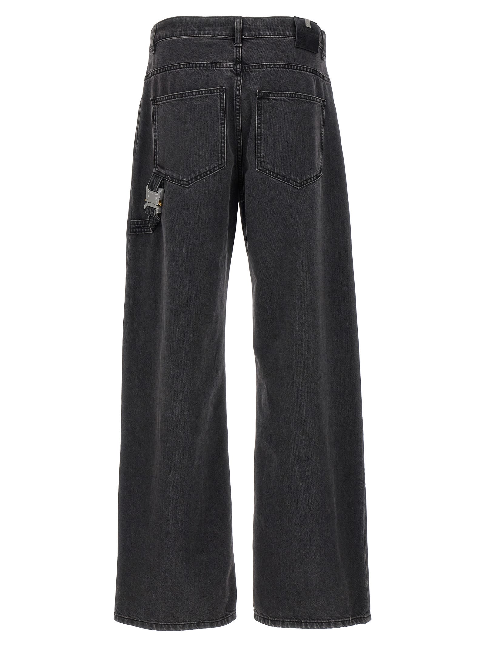 Shop Alyx Wide Leg With Buckle Jeans In Black