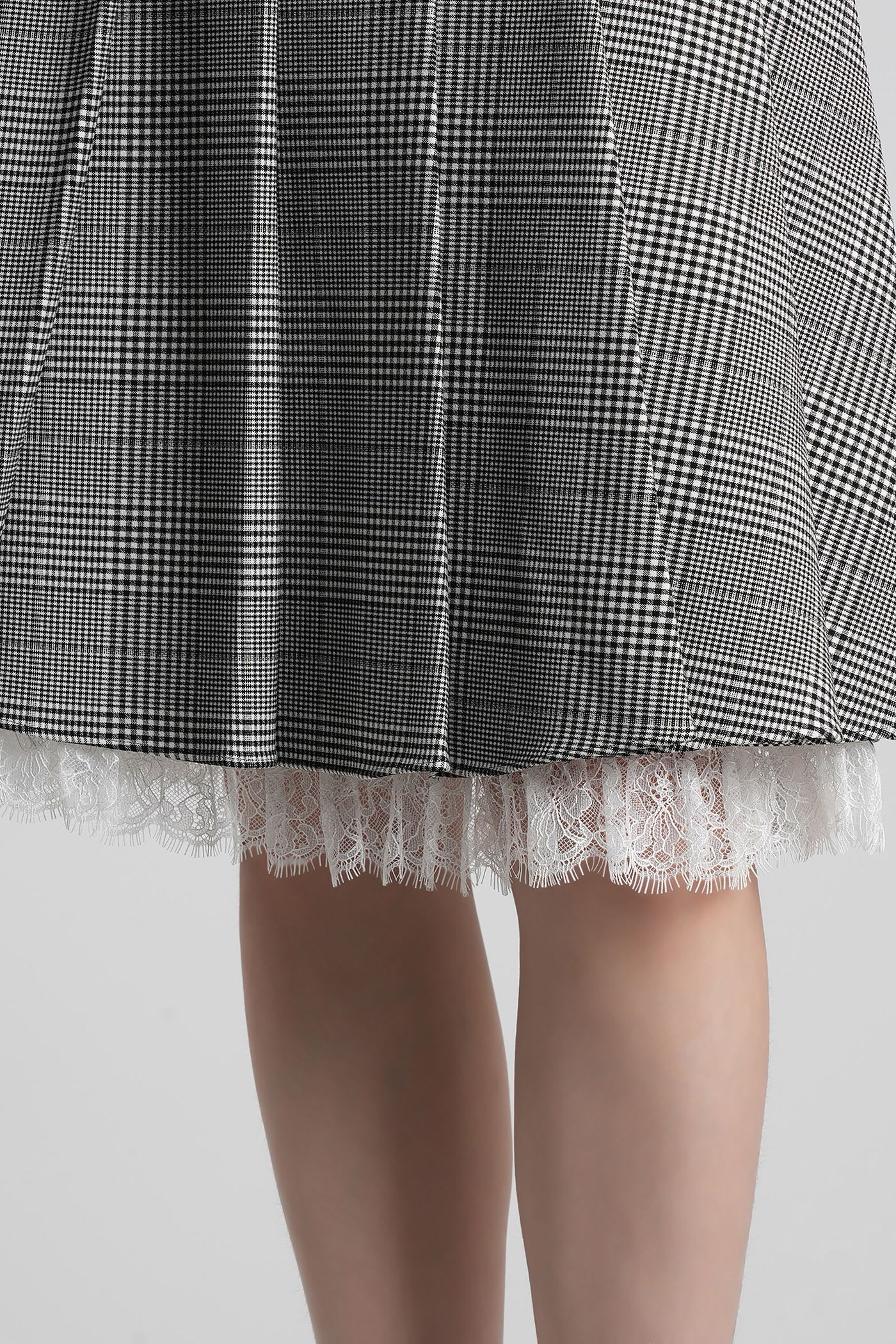 Self-portrait Prince Of Wales Pleated Midi Skirt In Gray