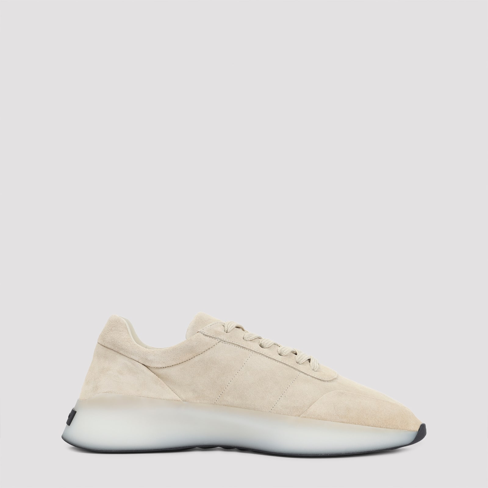 Fear Of God Round Toe Suede Runner With Rubber Sole In Neutral