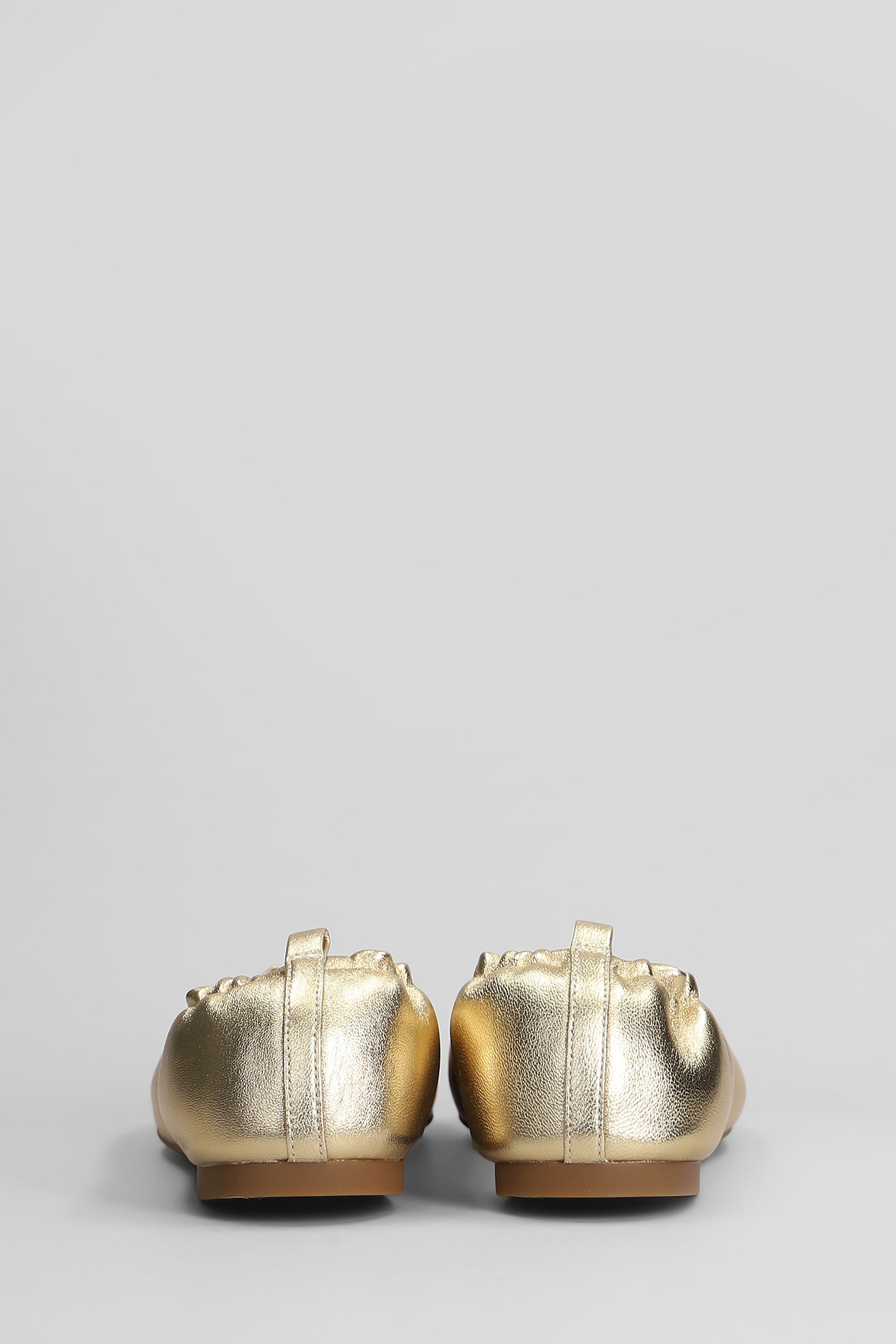 Michael Kors Mandy Flex Ballet Flats In Gold Leather