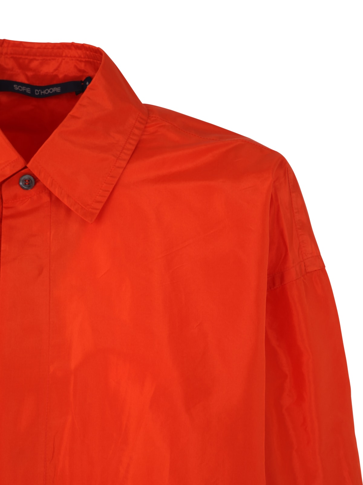 Shop Sofie D'hoore Shirt Dress With Hidden Button Placket In Siena Orange